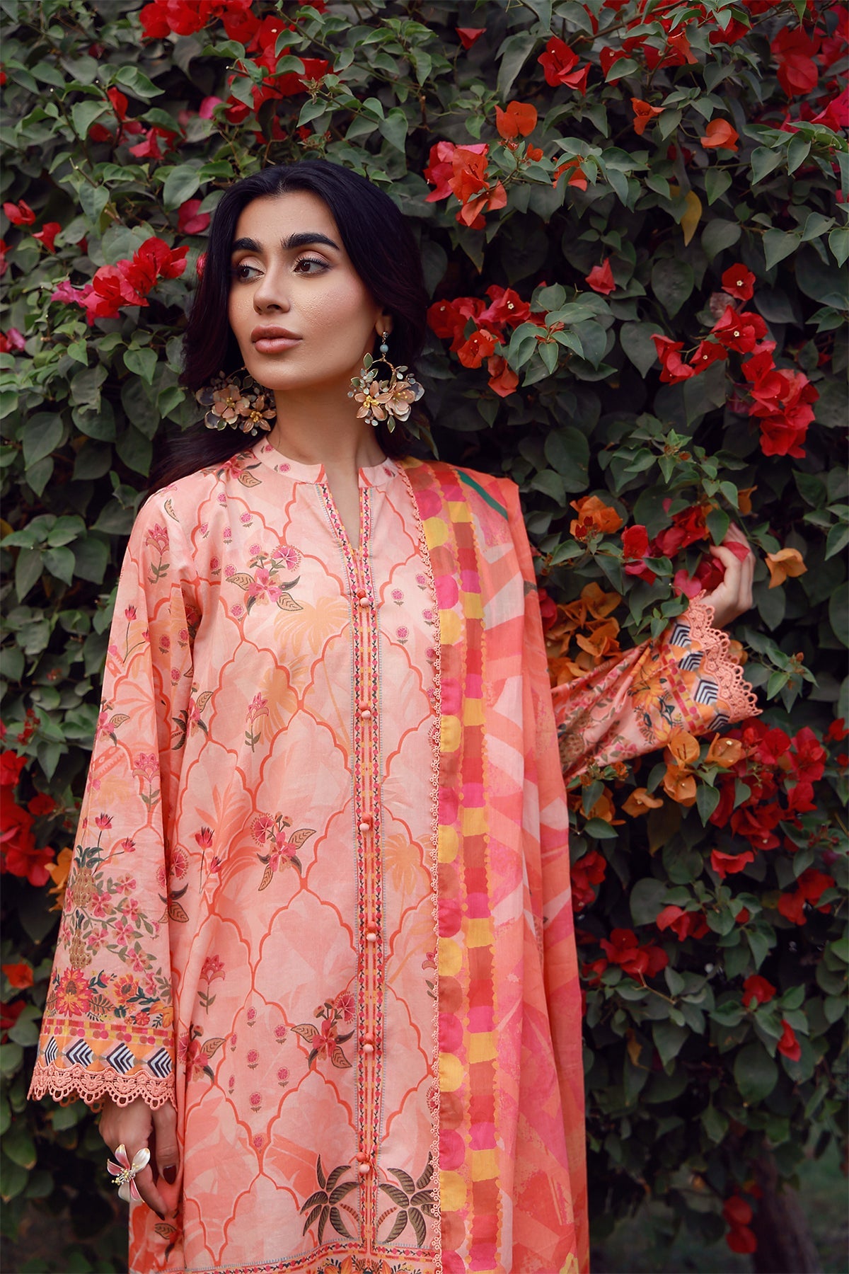 Mirha Lawn – Peachy Cascade
