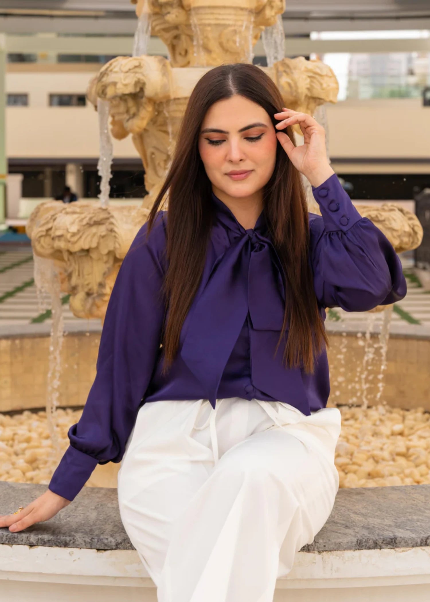 silk Tunic in Navy blue