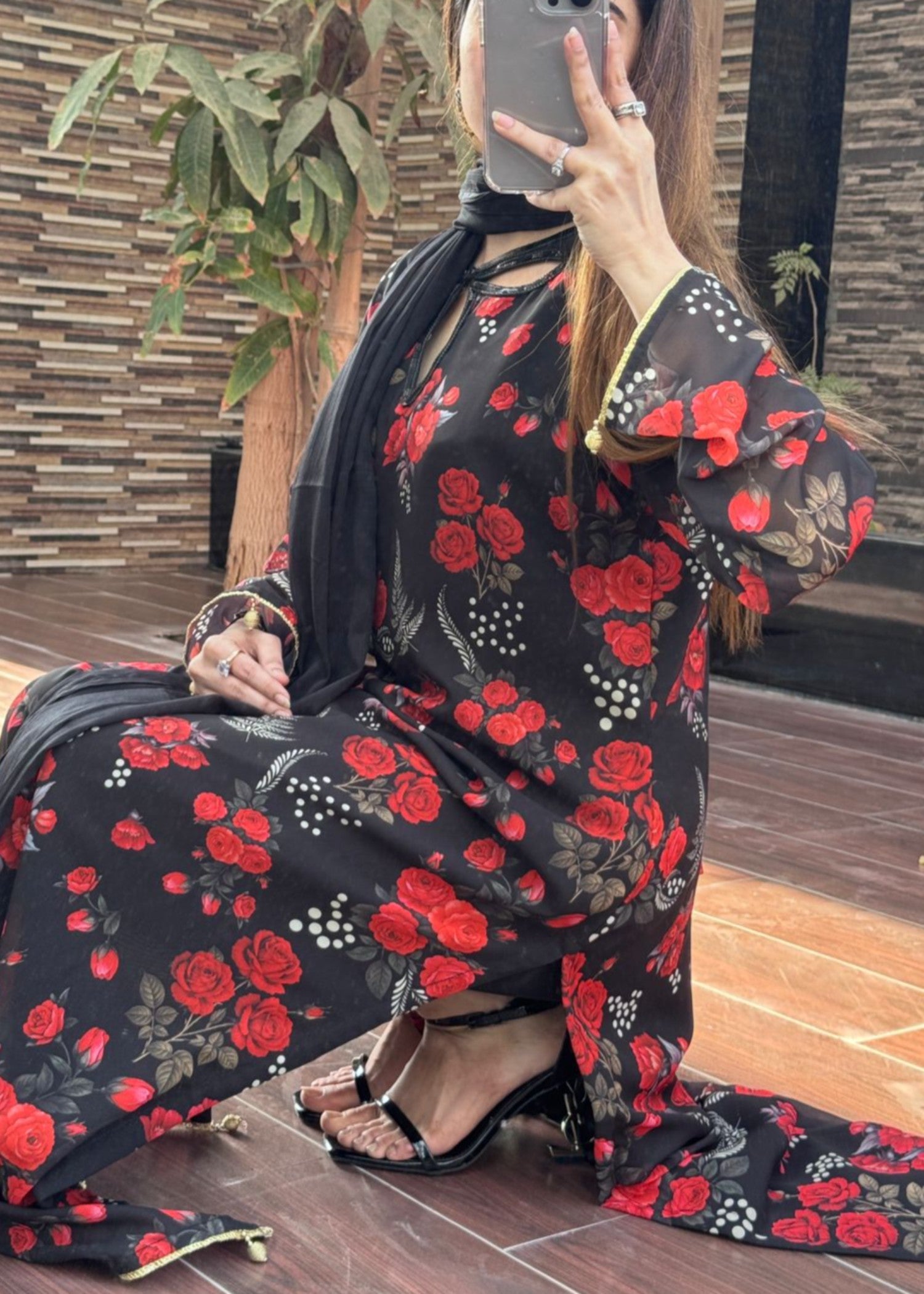 chiffon Kurta Set in Multi