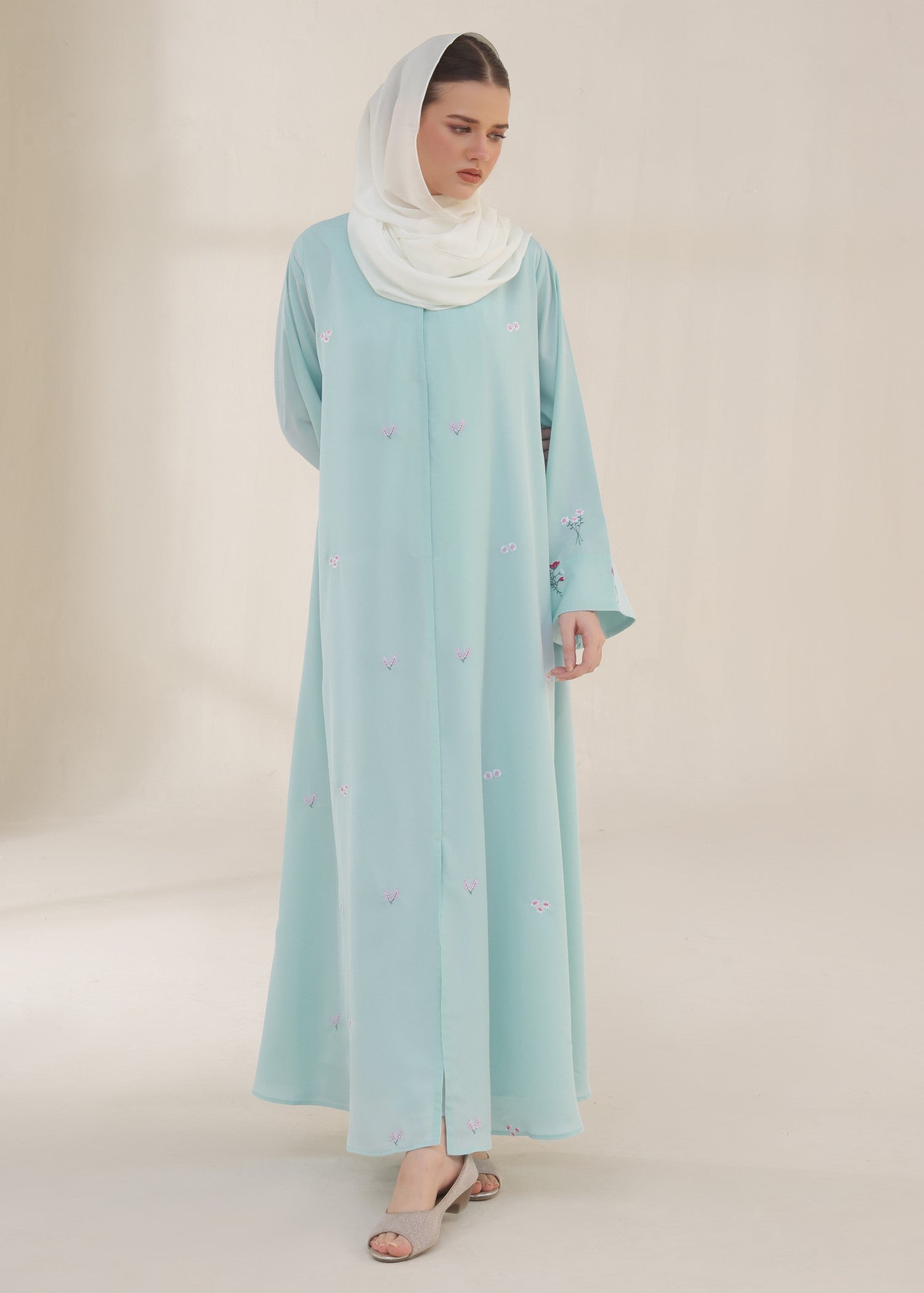 nidha Abaya in Frost blue