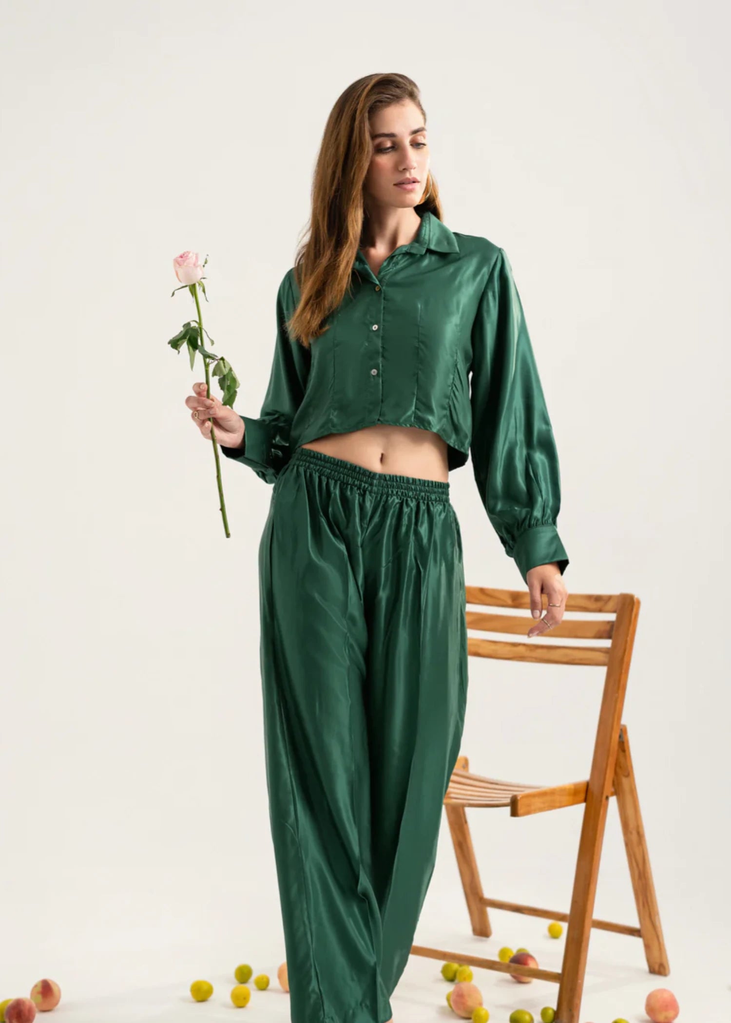 cotton Top in Bottle green