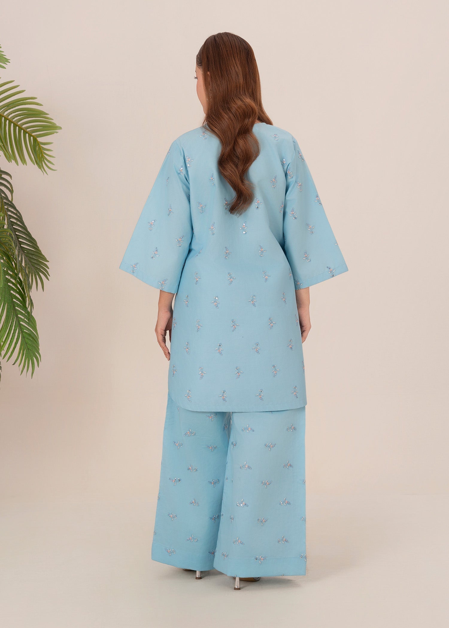 lawn Kurti in Powder blue