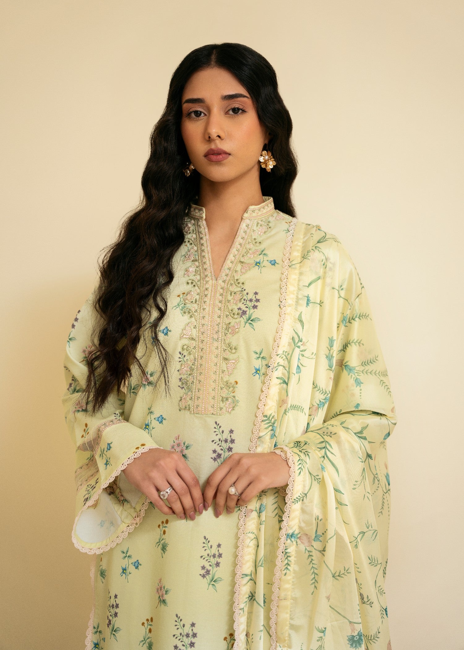 pure cotton Unstitched in Lemonade