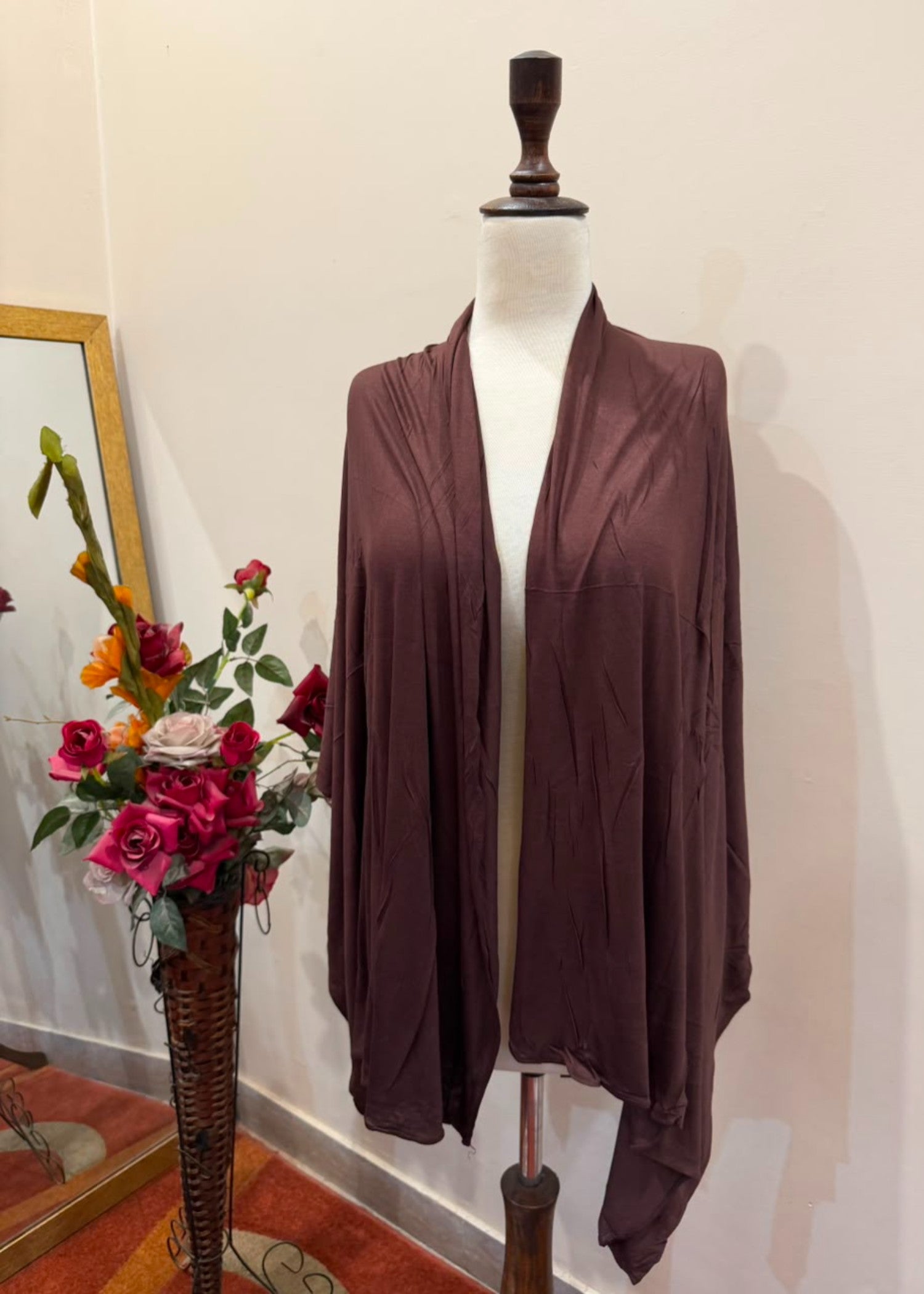 jersey knit Hijab in Dark brown