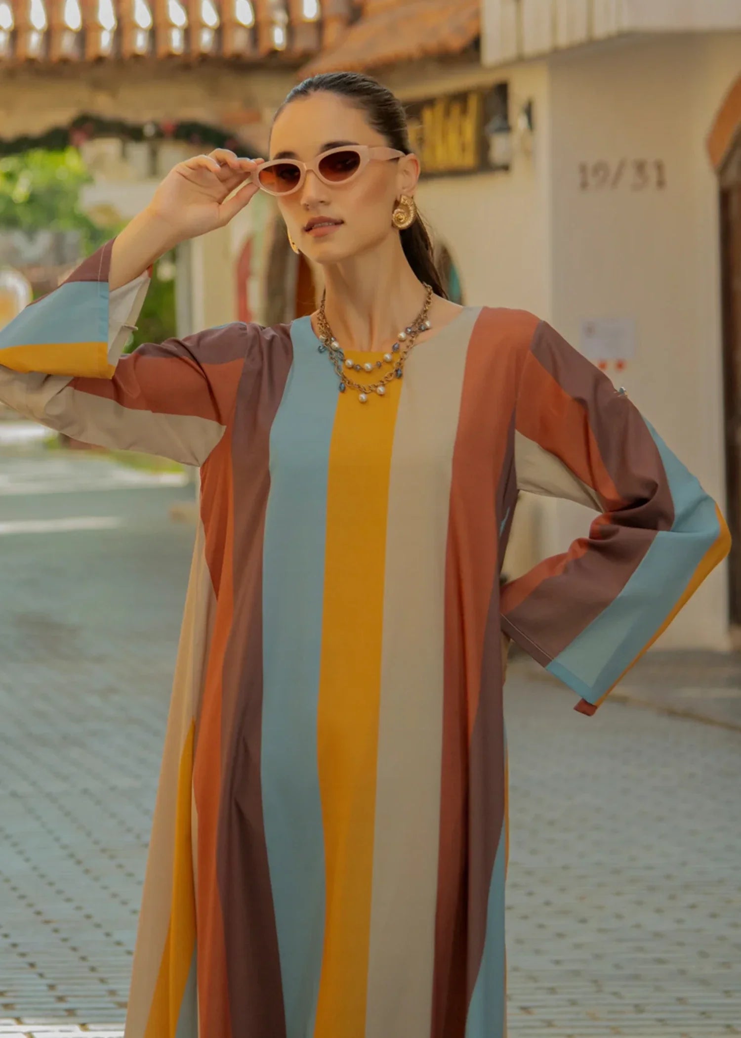 crepe Dress in Multi