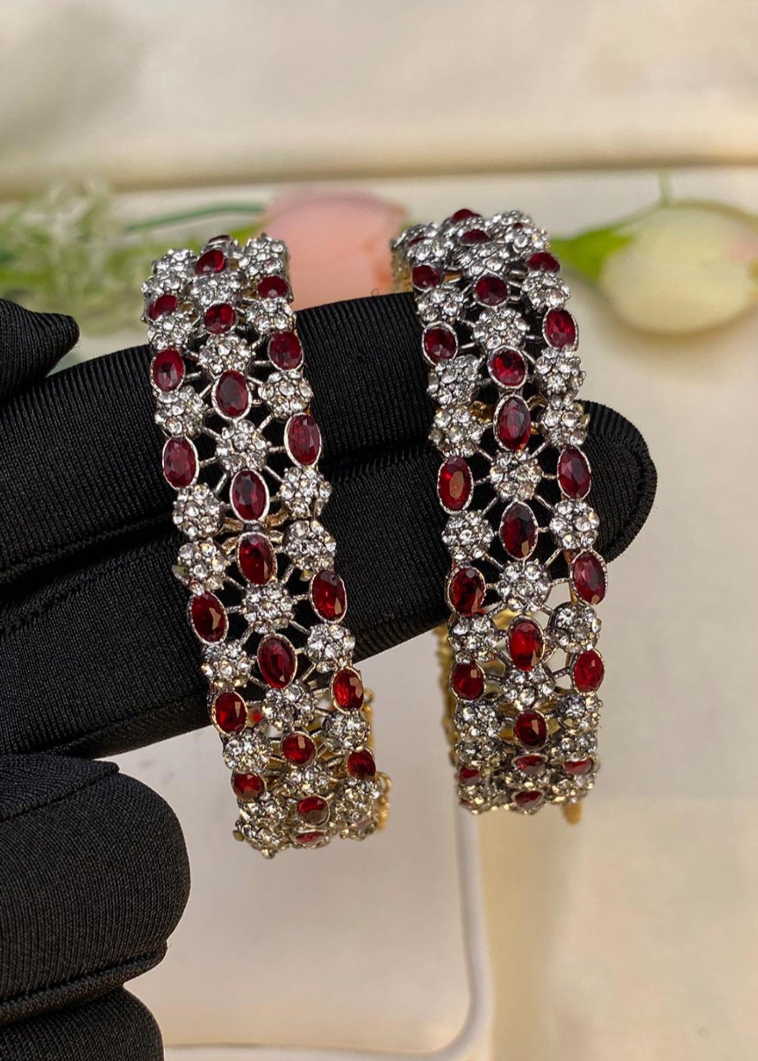 Bangles in Ruby red Color by - Trendy Women Bangles PBL7561