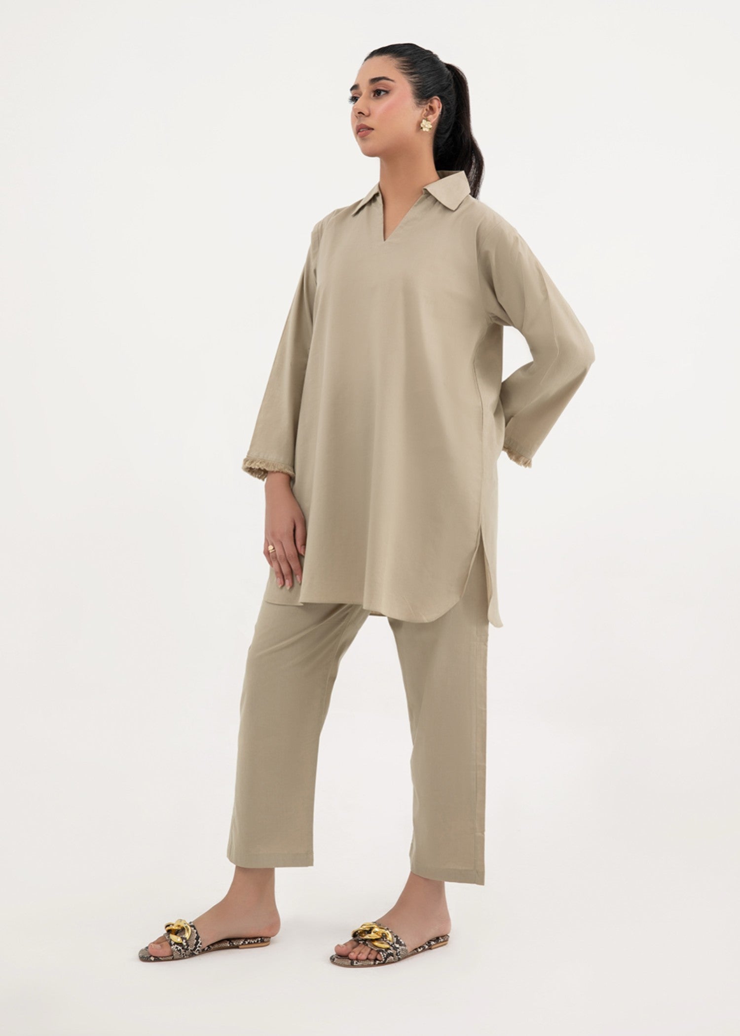 polycotton Co ord Sets in Beige