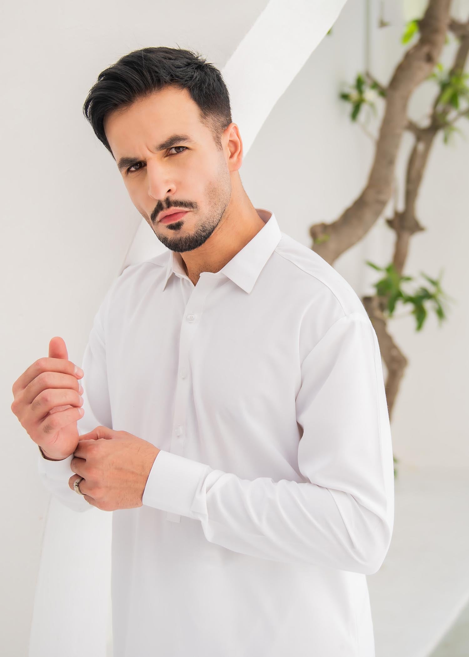 wash & wear Kurta Set in White