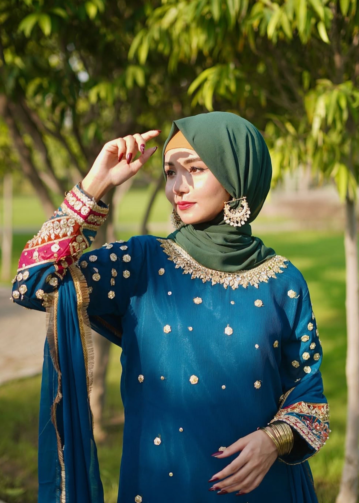 chiffon Sharara in Teal