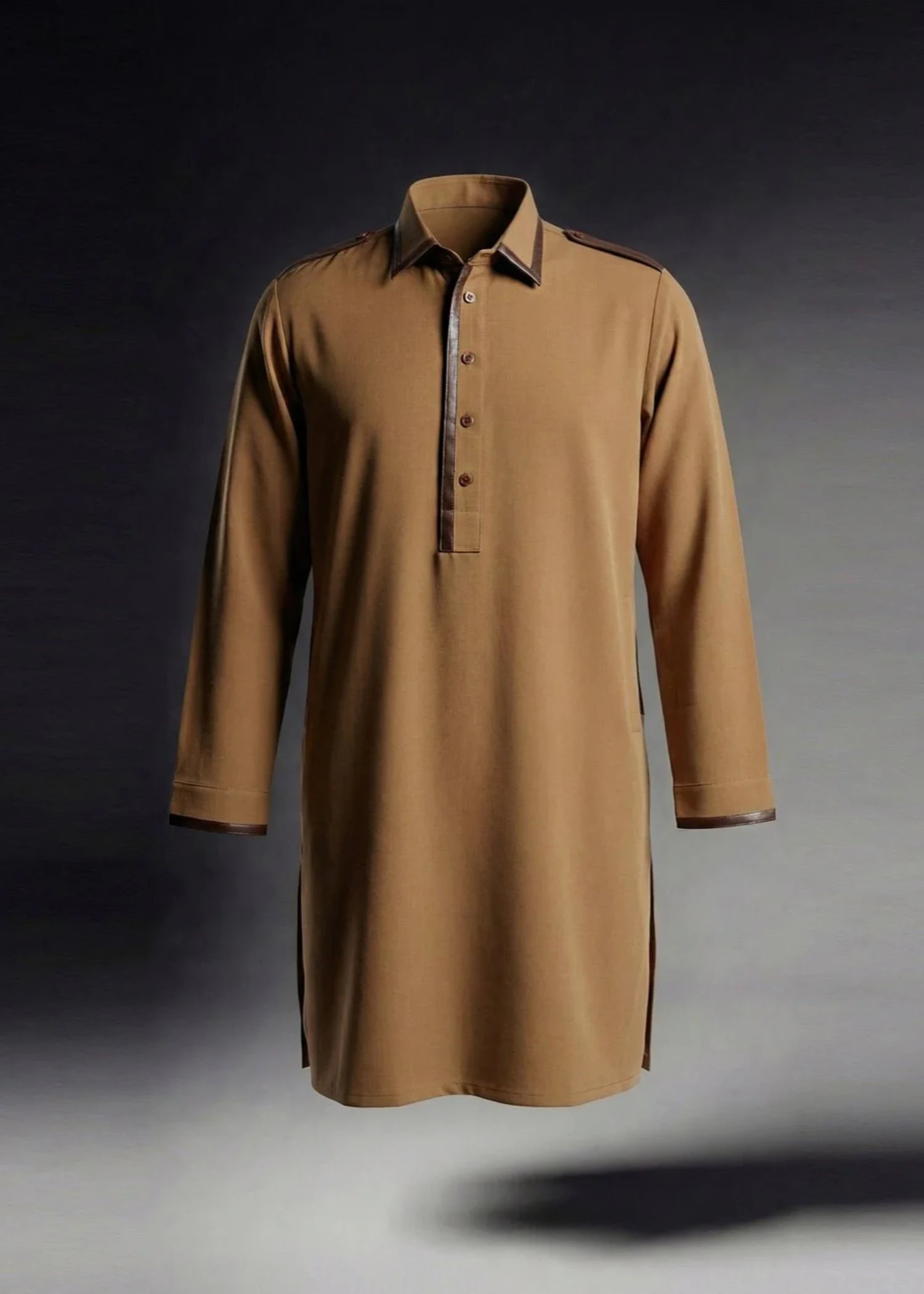 cotton linen Kurta Set in Hazelwood brown