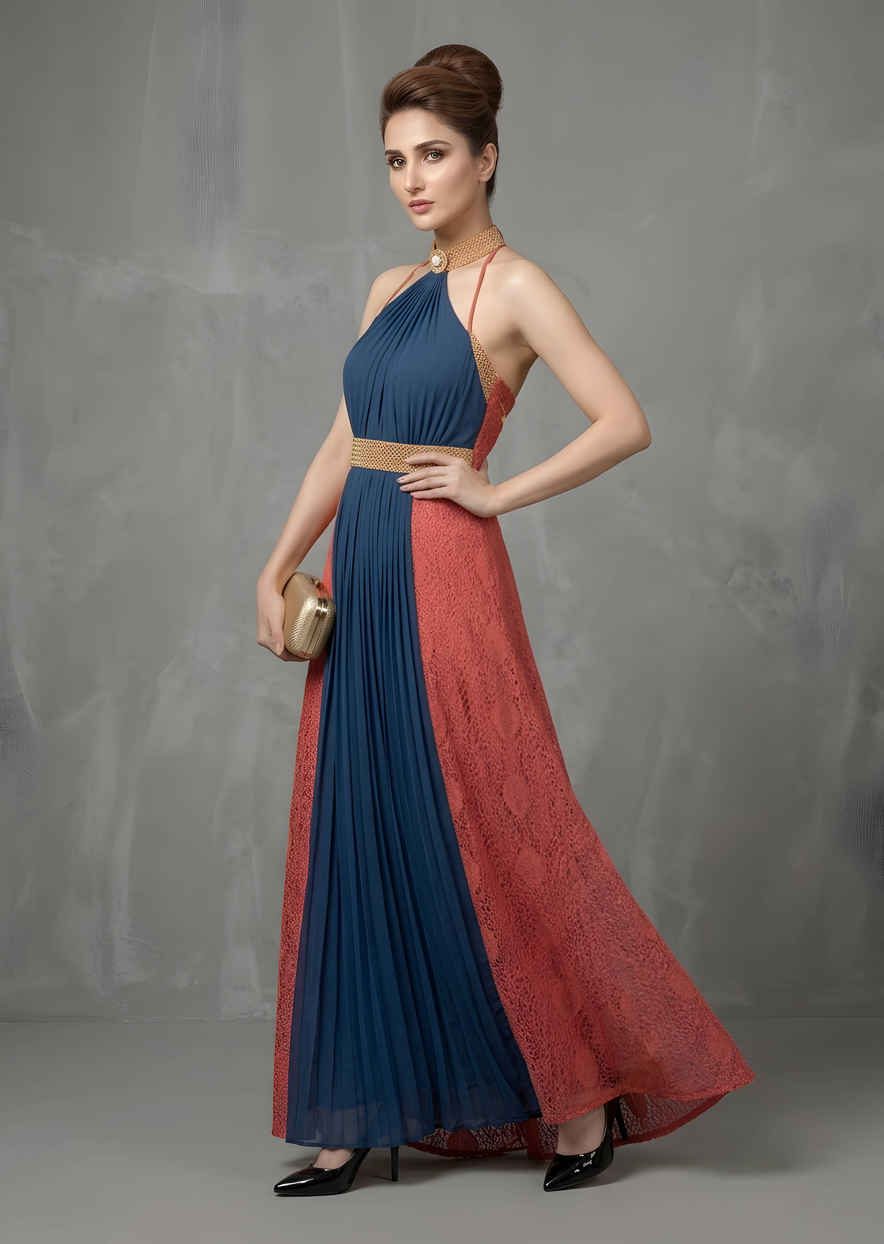 net Dress in Sapphire blue