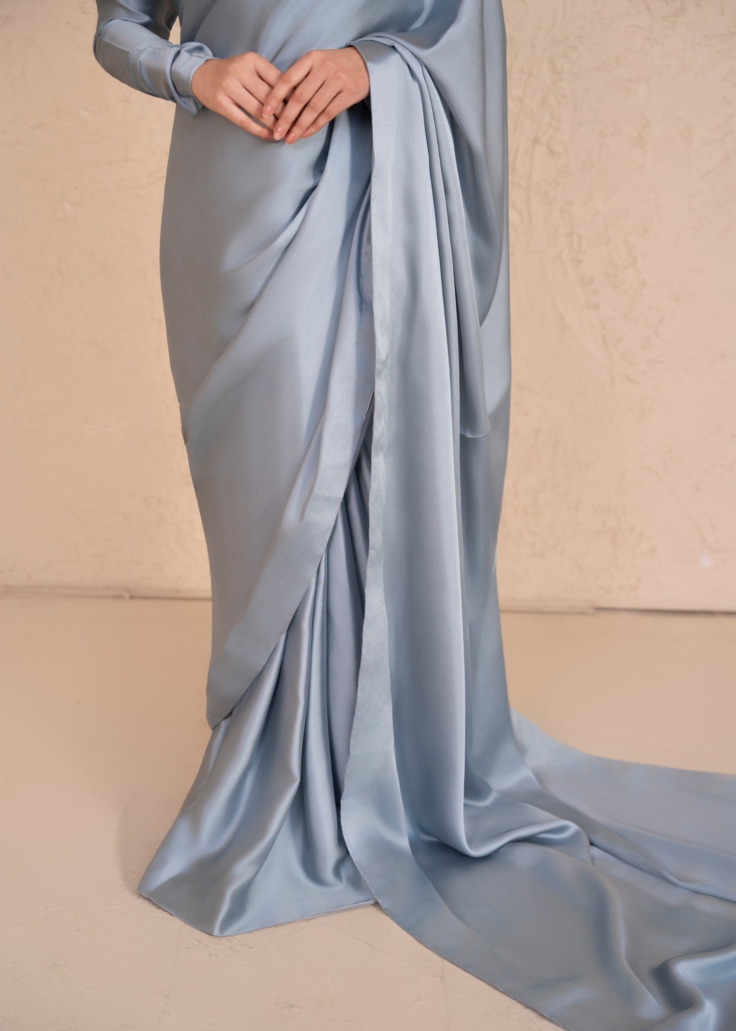 silk Saree in Cloud blue