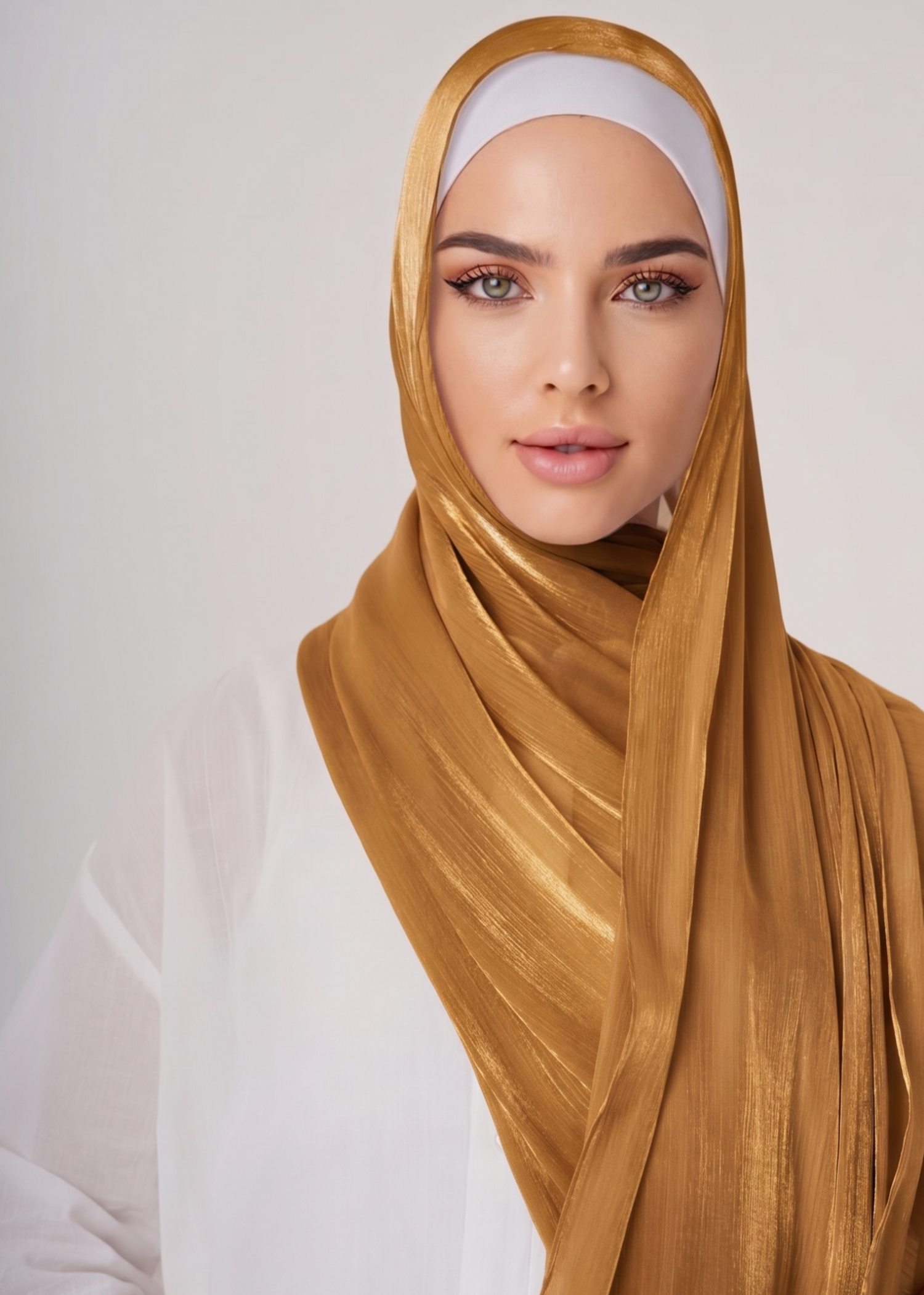 lurex organza Hijab in Gold