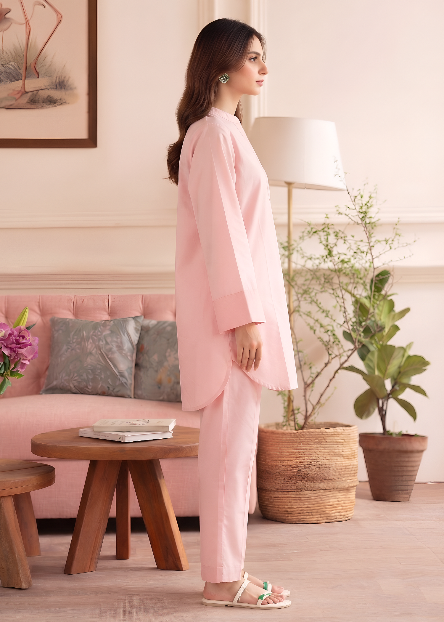 cotton Co Ord Sets in Blush pink