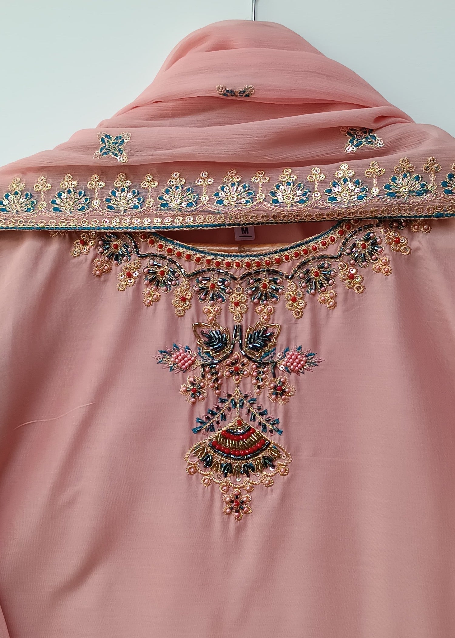 cotton Kurta Set in Indian pink