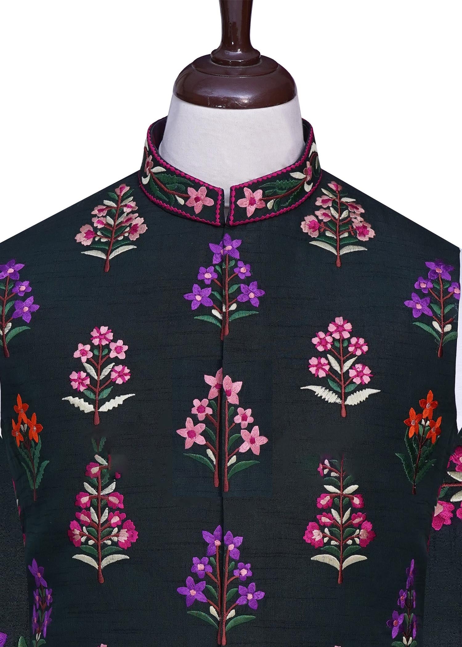silk Waistcoat in Dark green