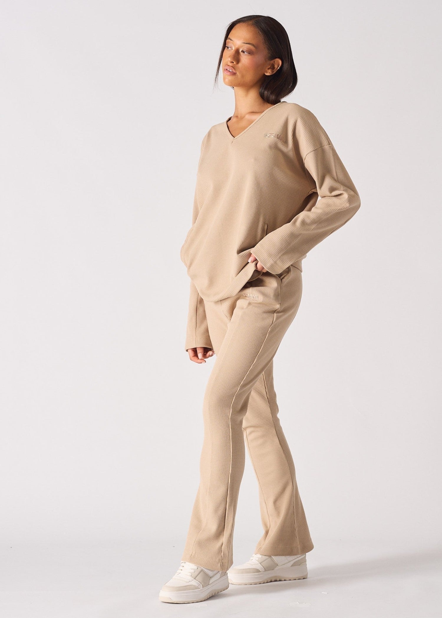 polyester Pants in Beige