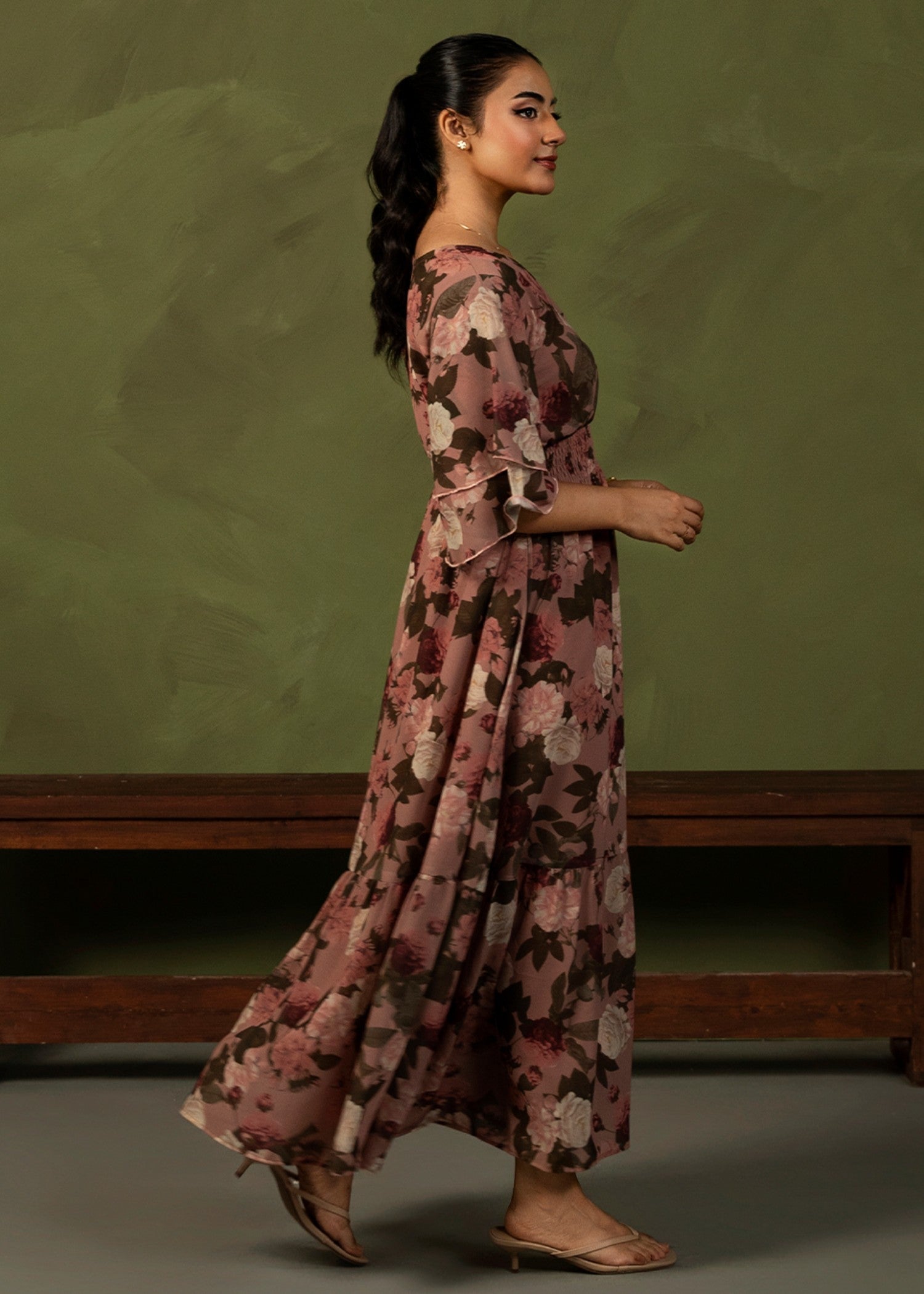 georgette chiffon Dress in Pink