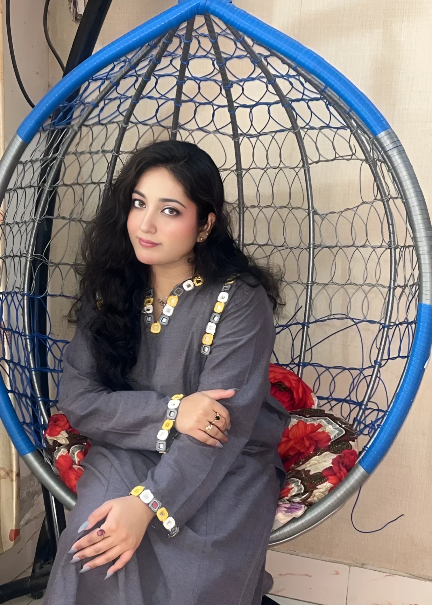cotton Kurta Set in Slate black