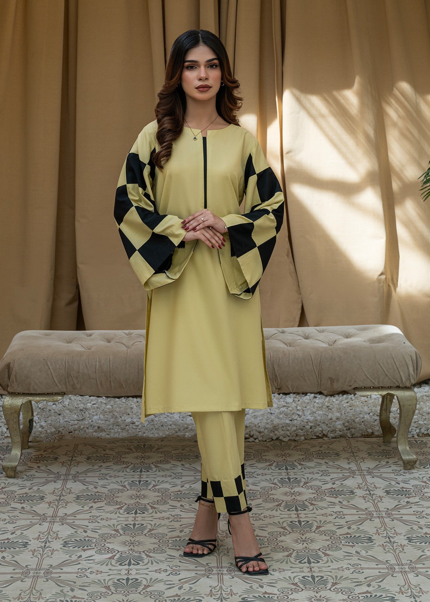 wash & wear Co Ord Sets in Lemon