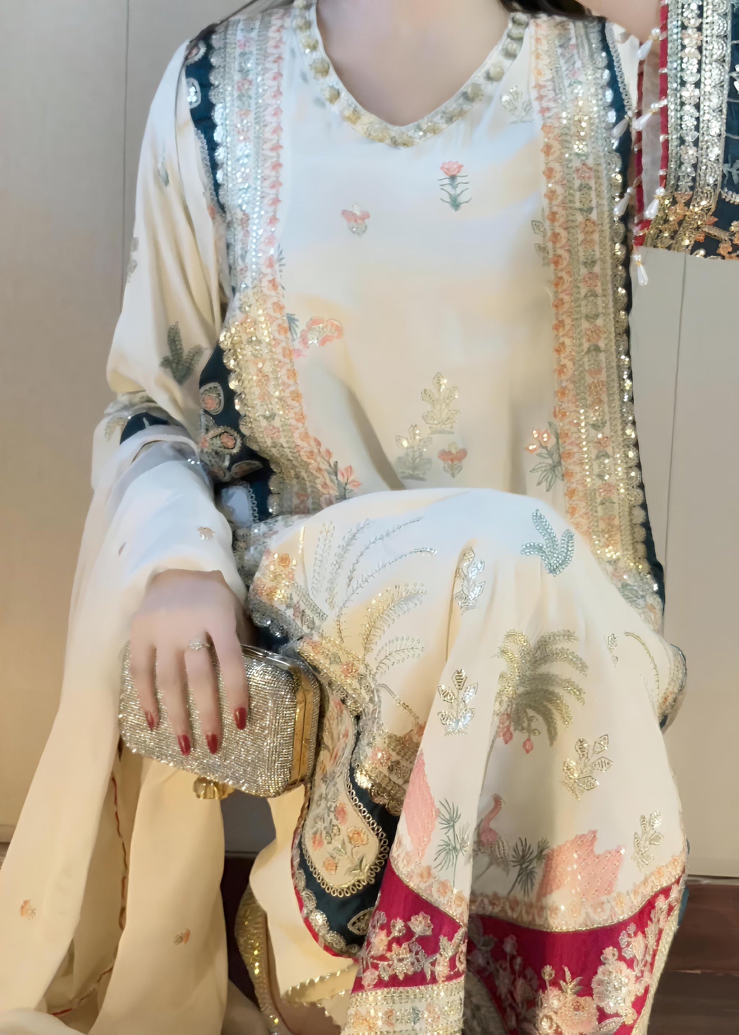 silk Kaftan in White