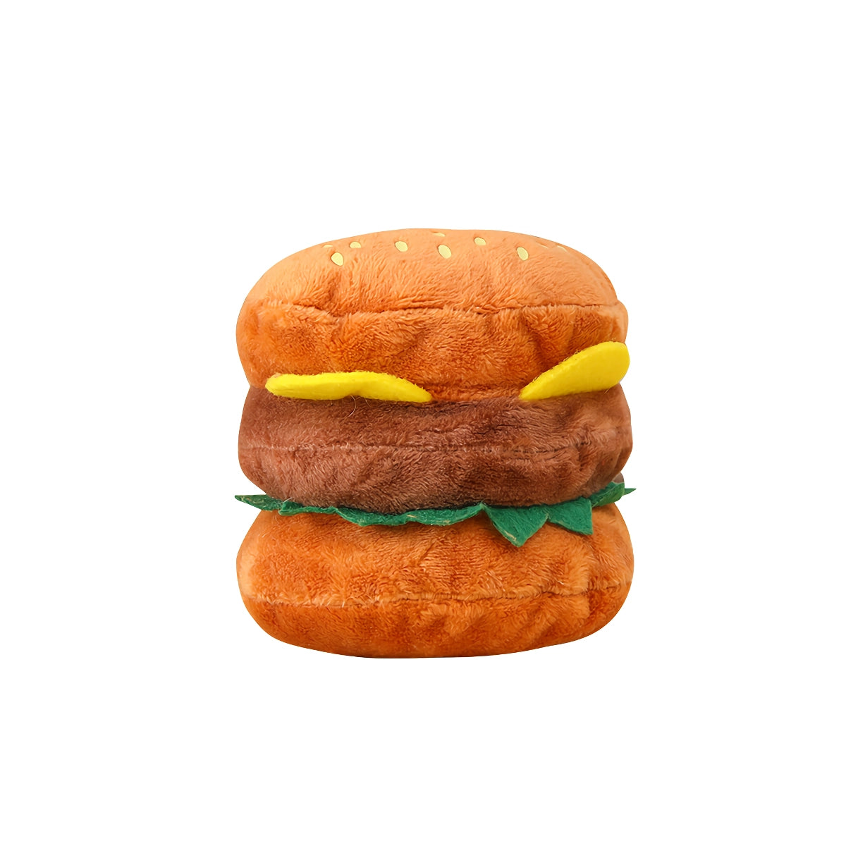 Dog Chew Toy - Hamburger Plush Chew Toy with Bell for Teeth Grinding and Puppy Training
