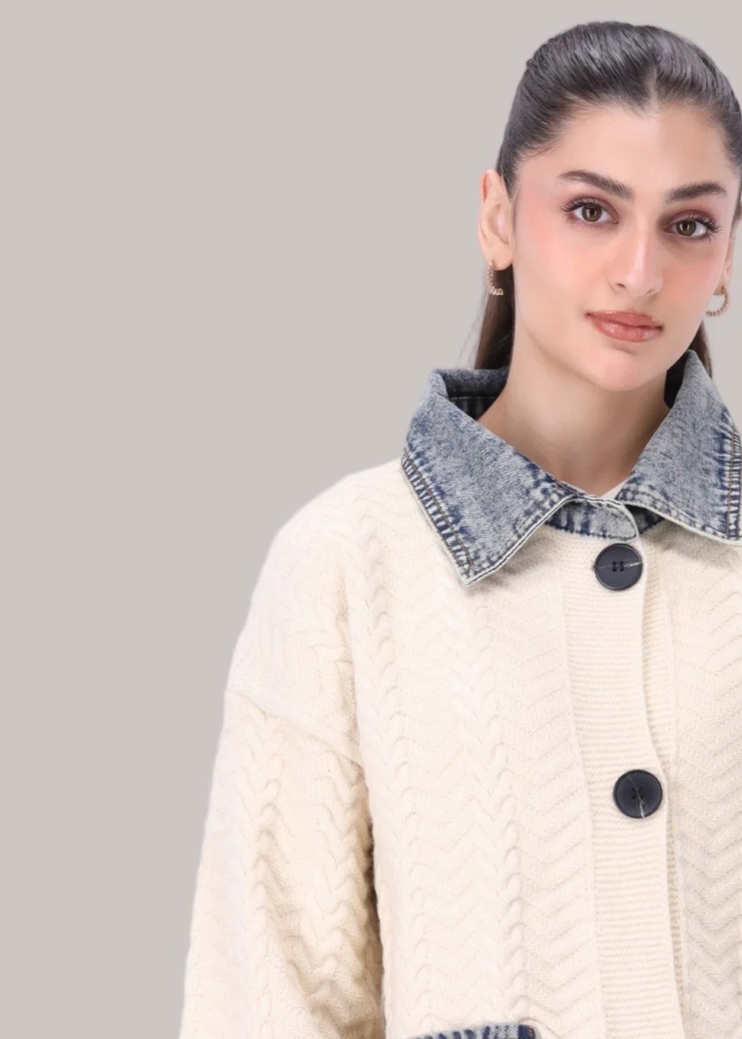 wool Cardigan in White