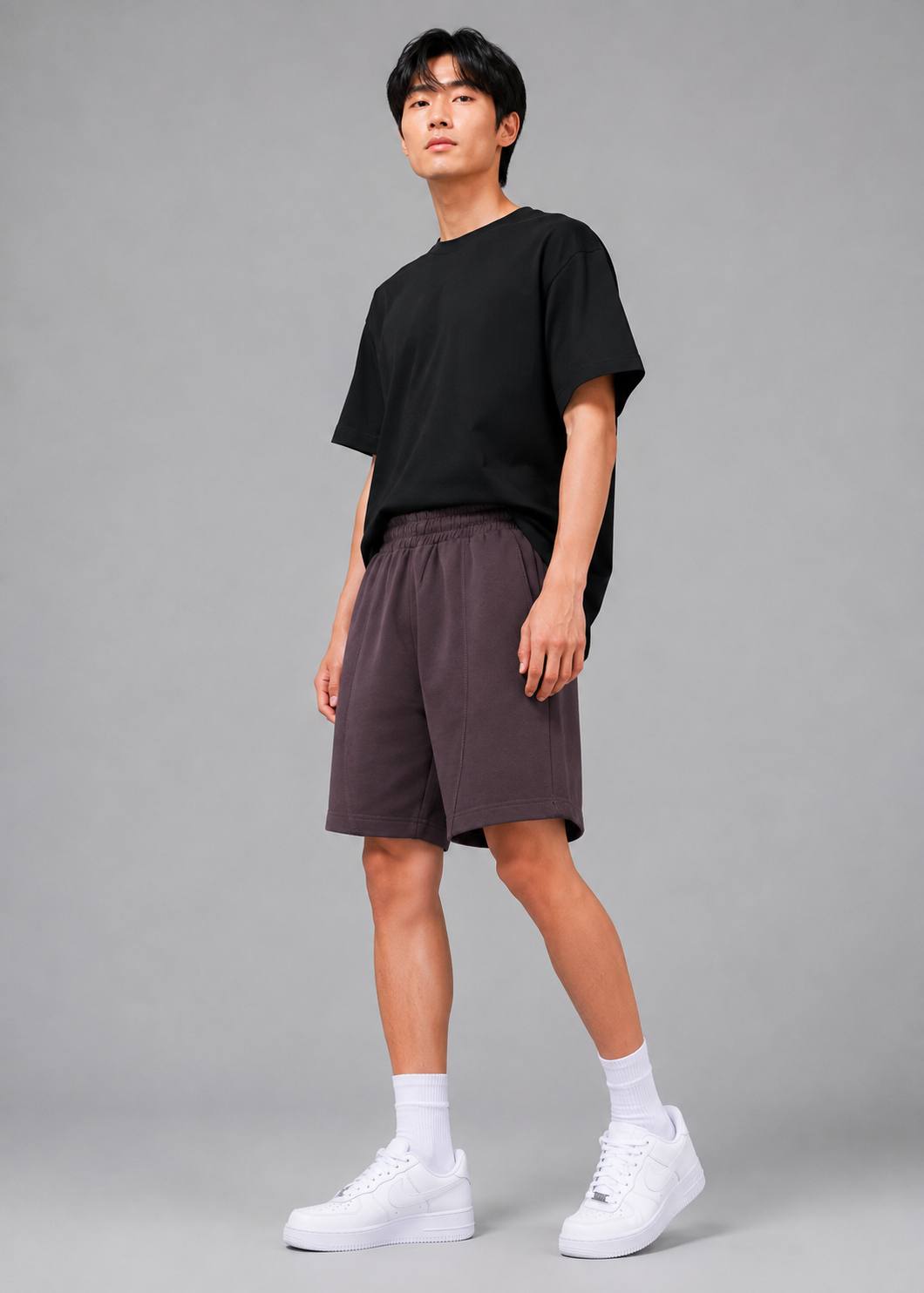 french terry Shorts in Chocolate brown