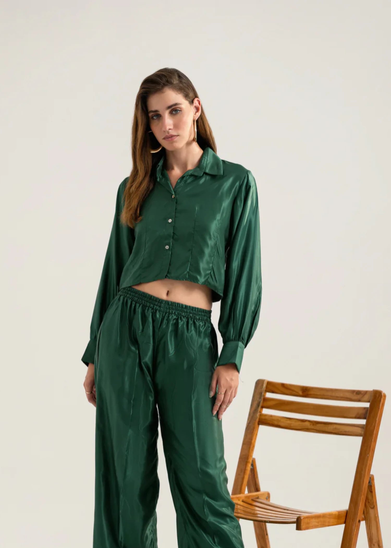 cotton Top in Bottle green