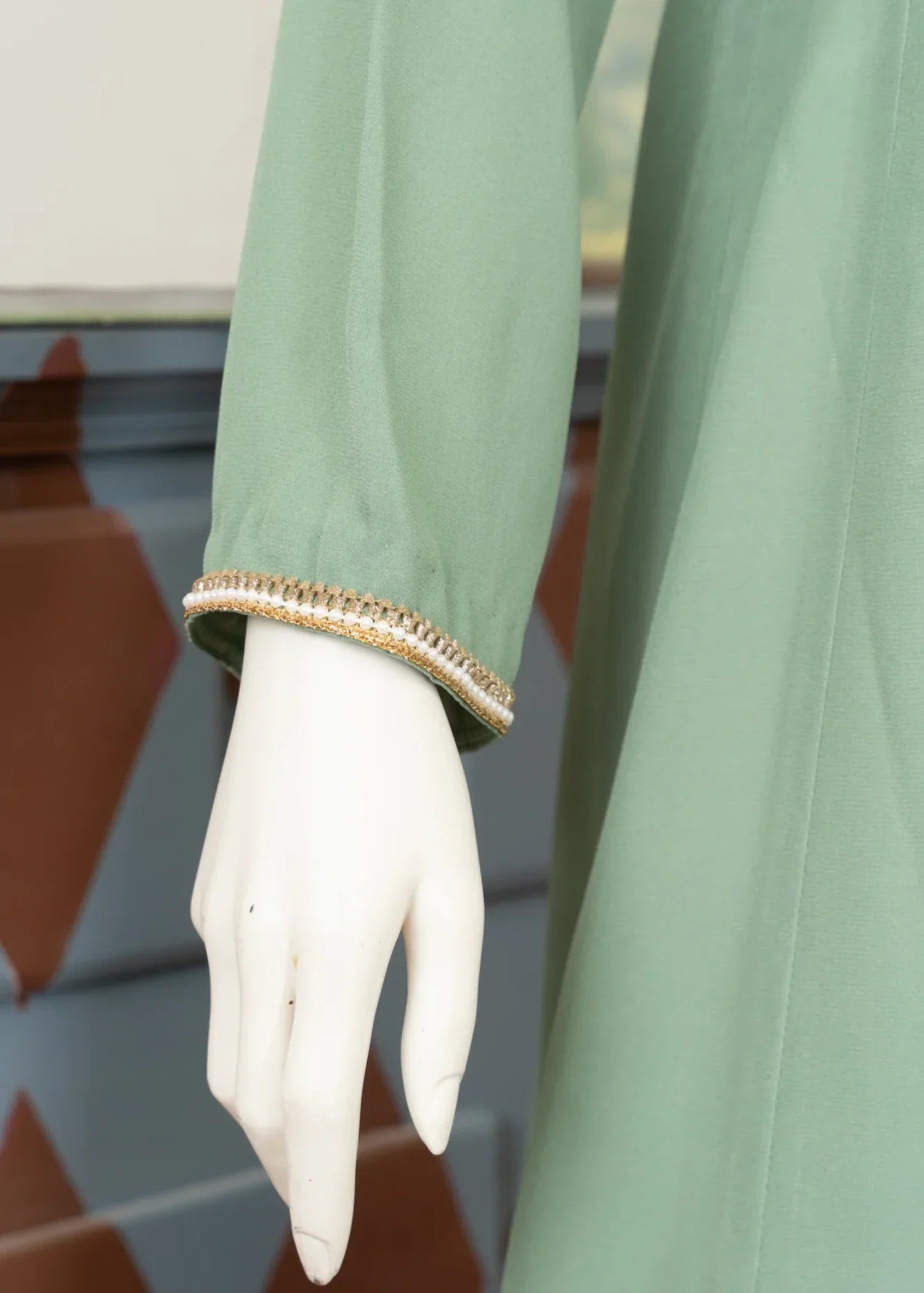 georgette Maxi in Moss green