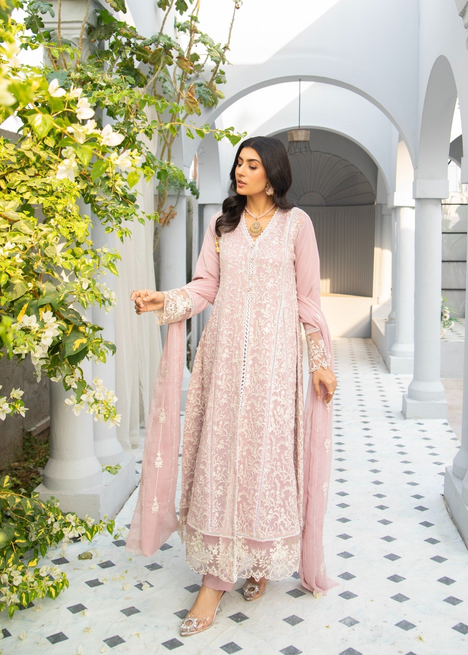chiffon Gown in Lilac