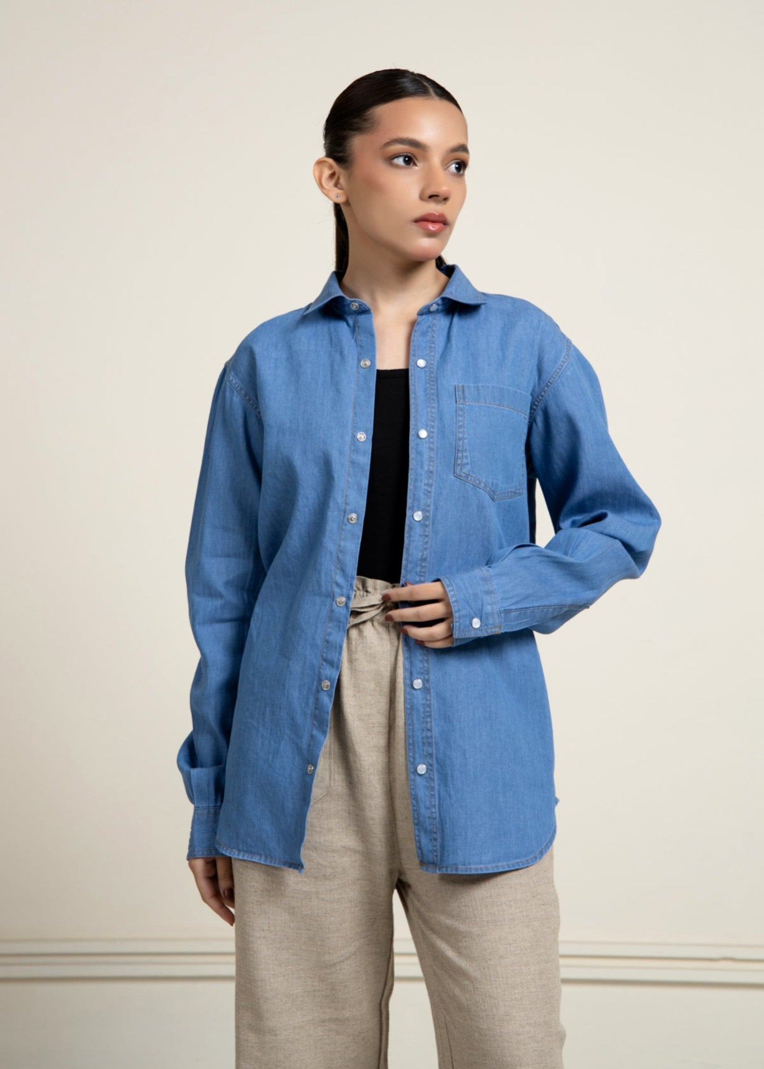 denim Top in Blue
