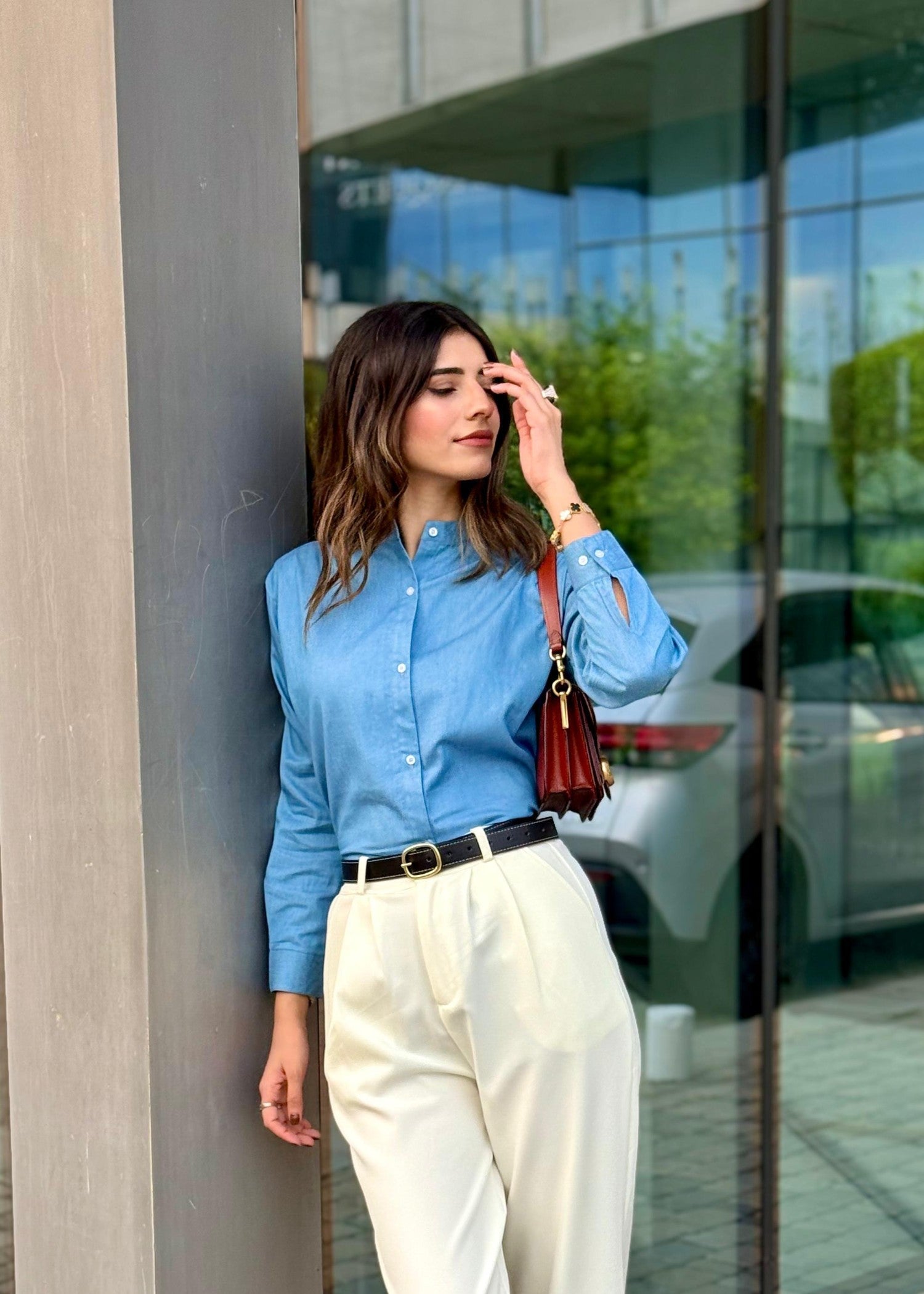 cotton Formal Shirt in Denim