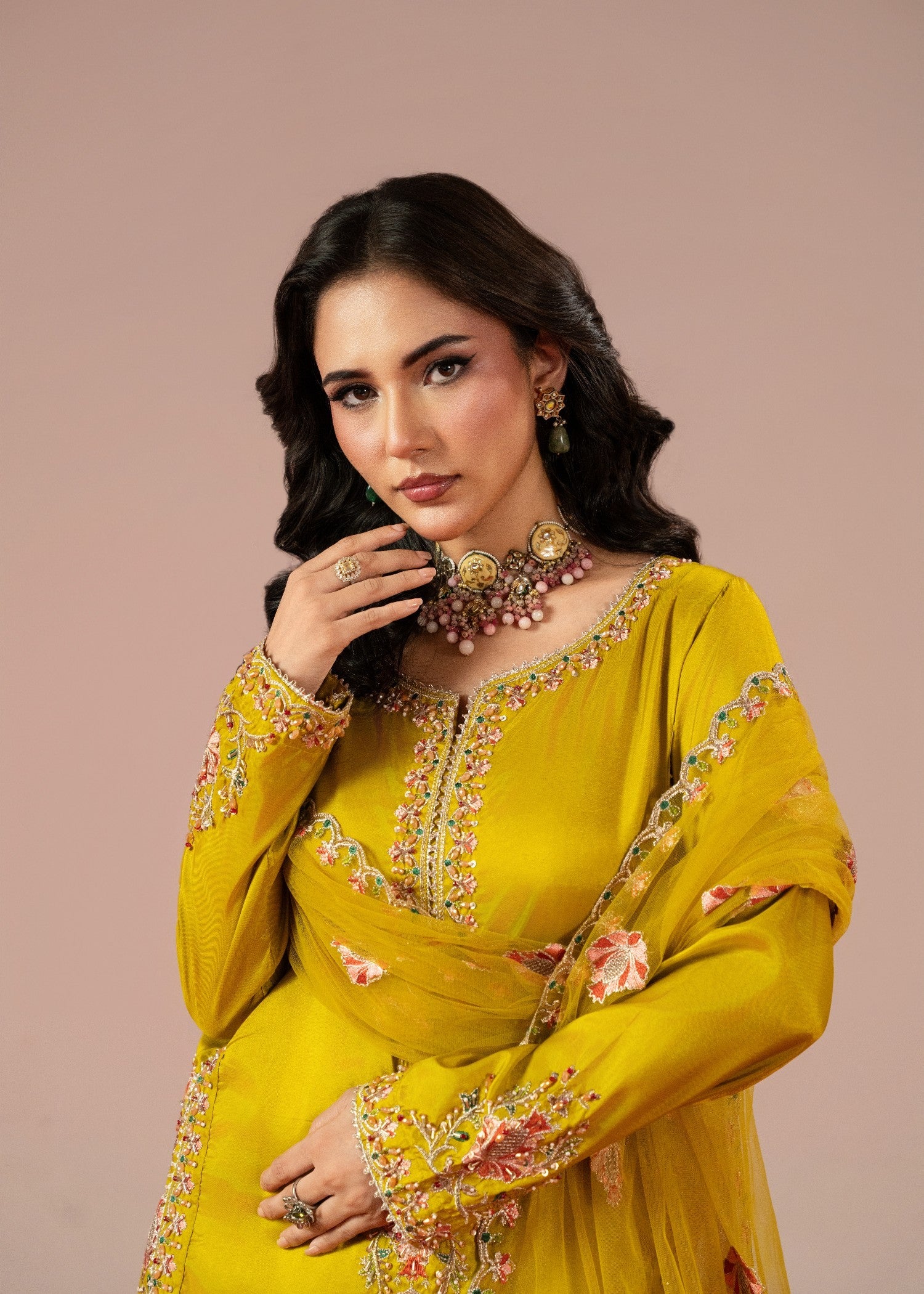 kattan silk Kurta Set in Mustard