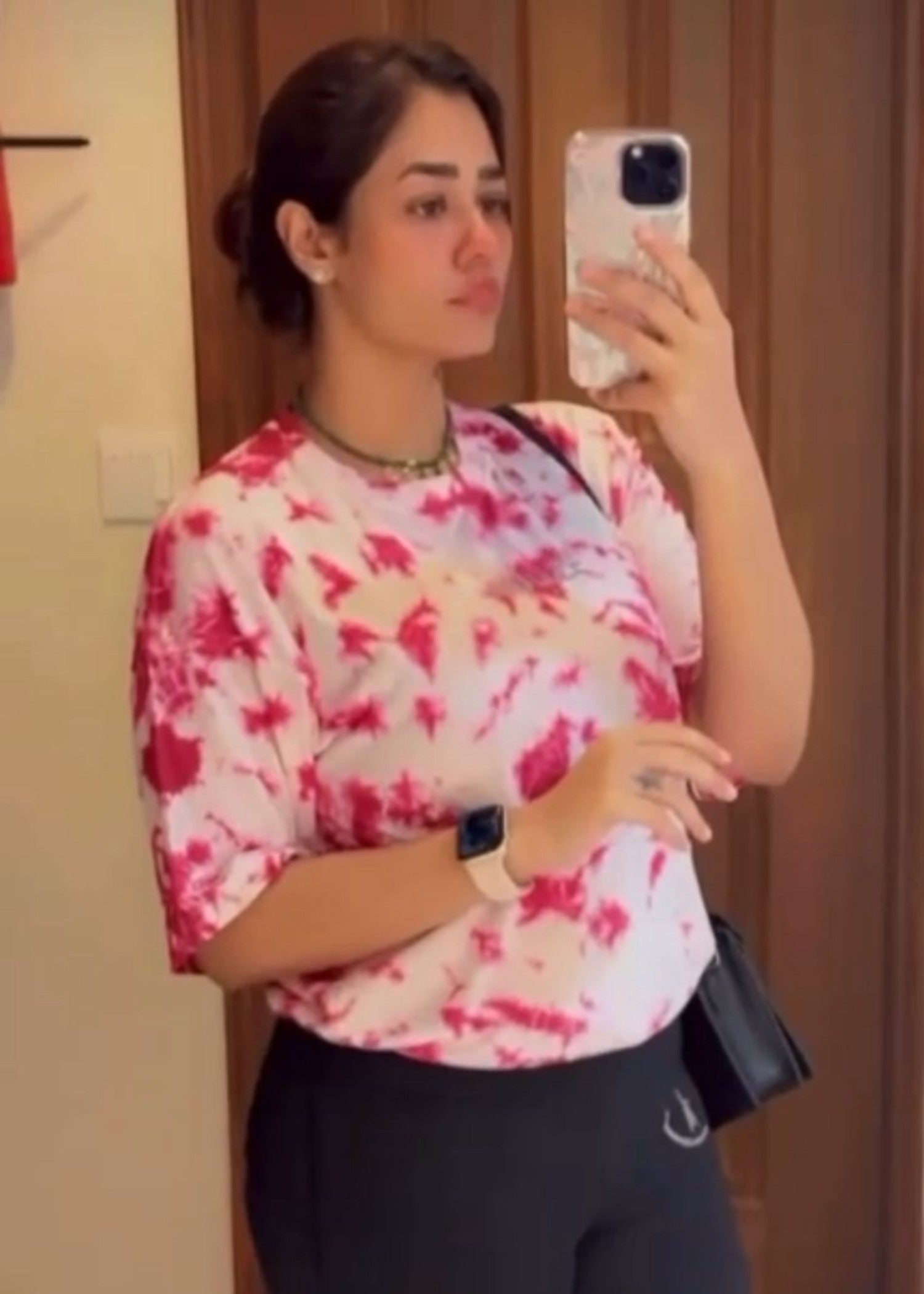 polycotton T Shirt in Hot pink