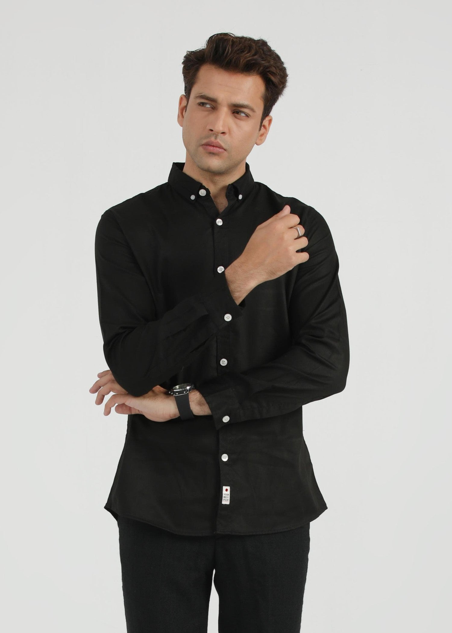 porque/pique Casual Shirt in Black