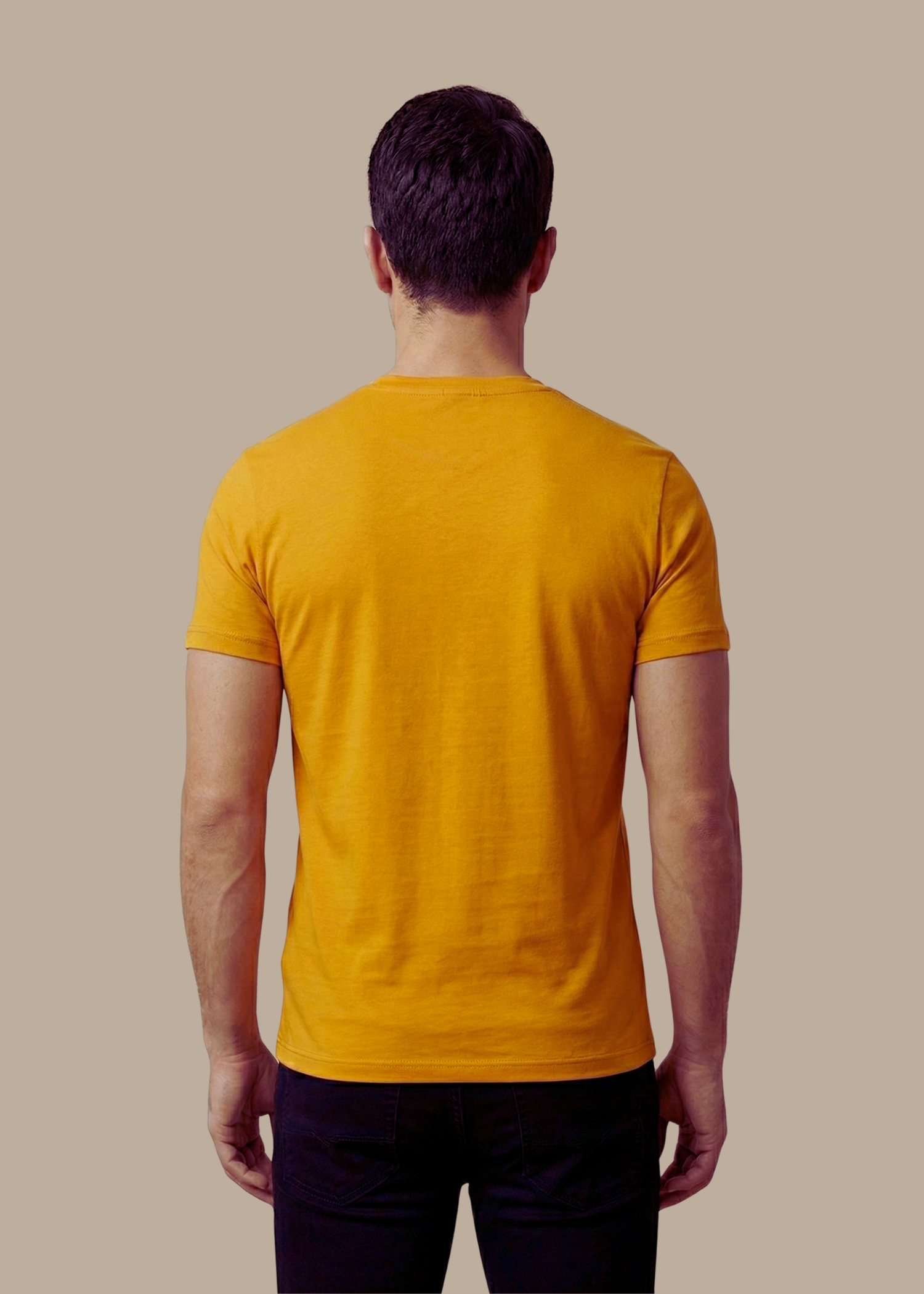 jersey knit T Shirt in Mustard by Pinstripe
