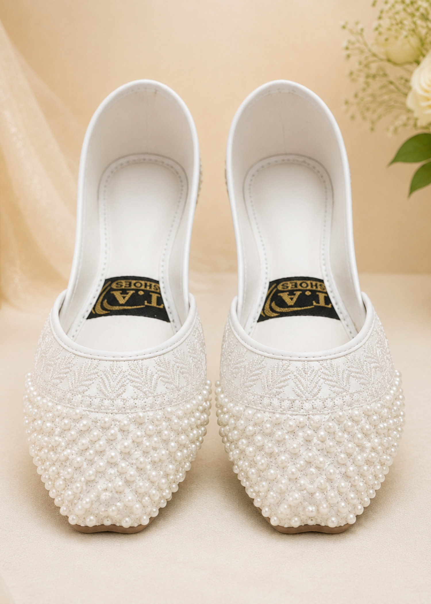 Khussa in White by - High Quality Women Khussa LRV5027