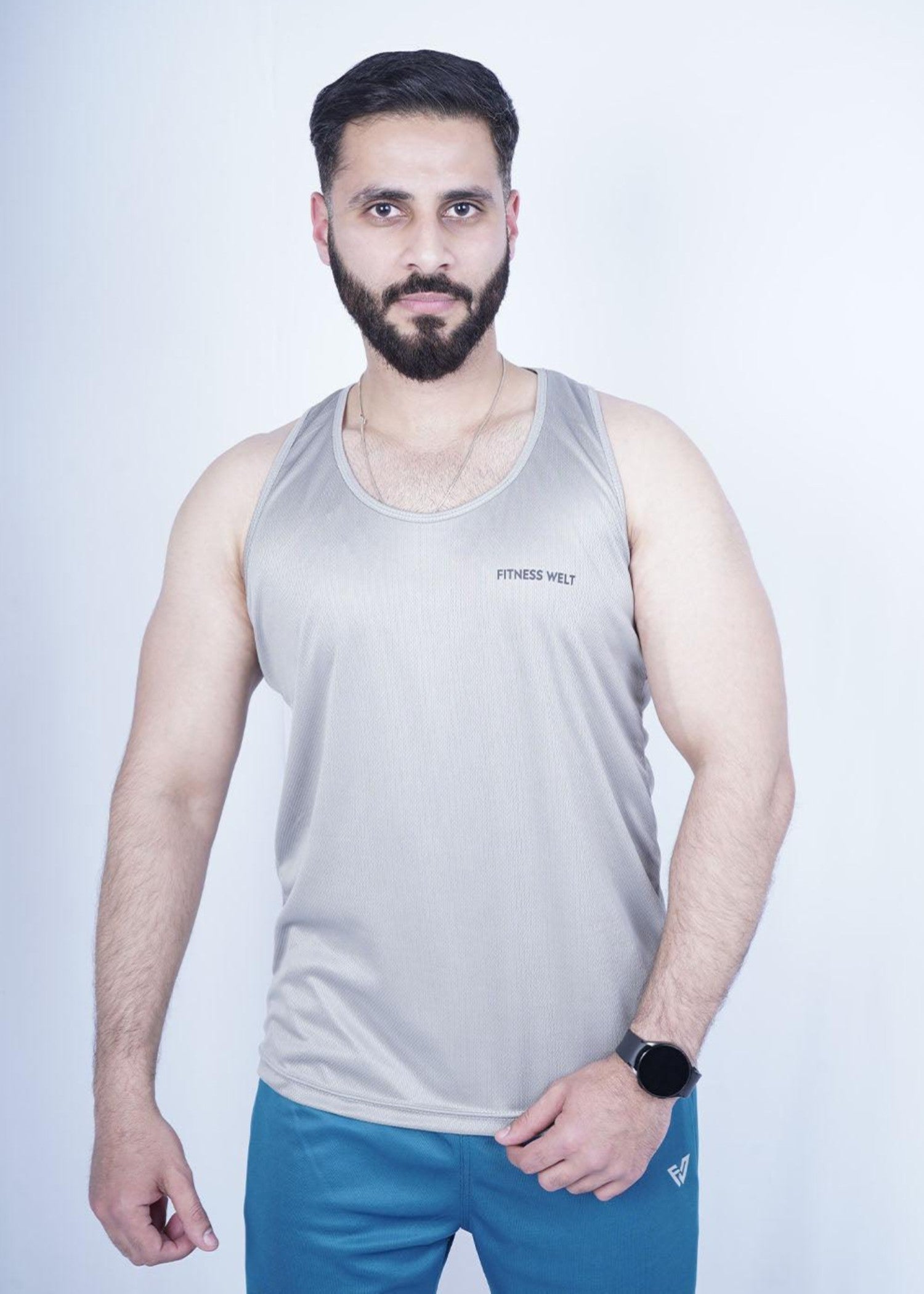 polyester nylon Tank Top in Grey