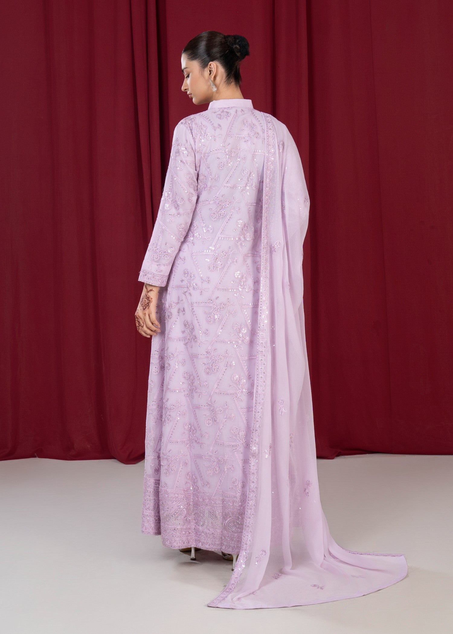 bemberg crinkle chiffon Maxi in Lilac