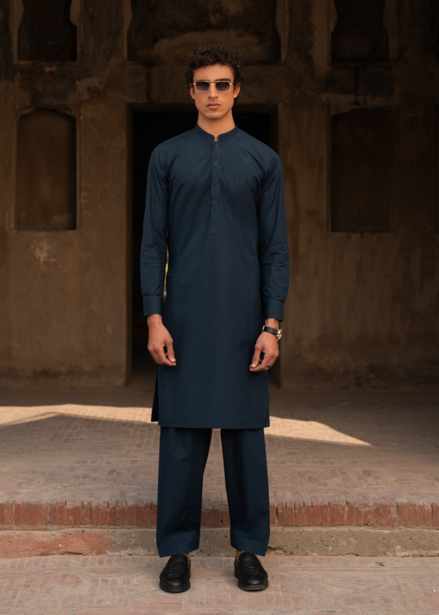 cotton Shalwar Kameez in Navy blue