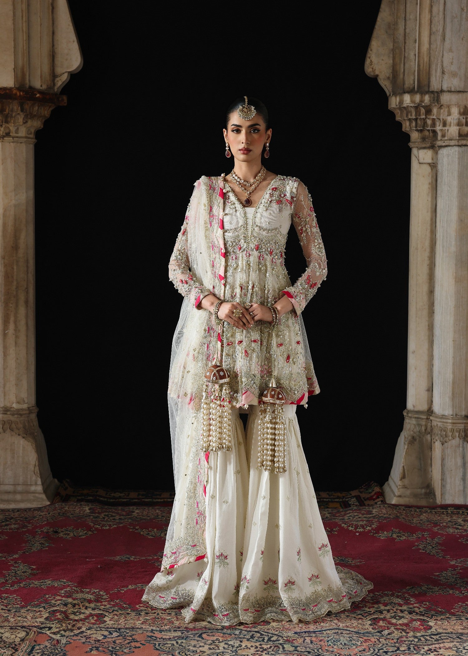 net Gharara in White