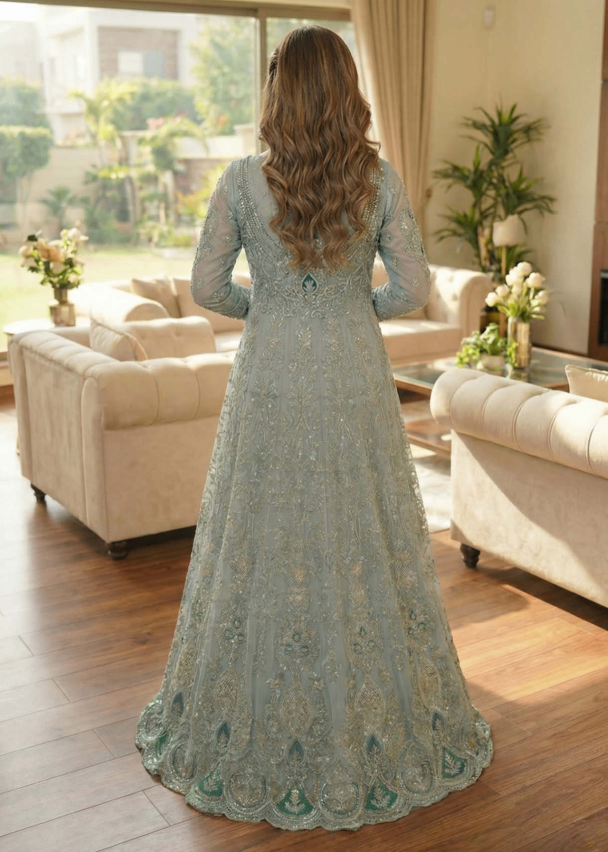 organza Maxi in Frost blue