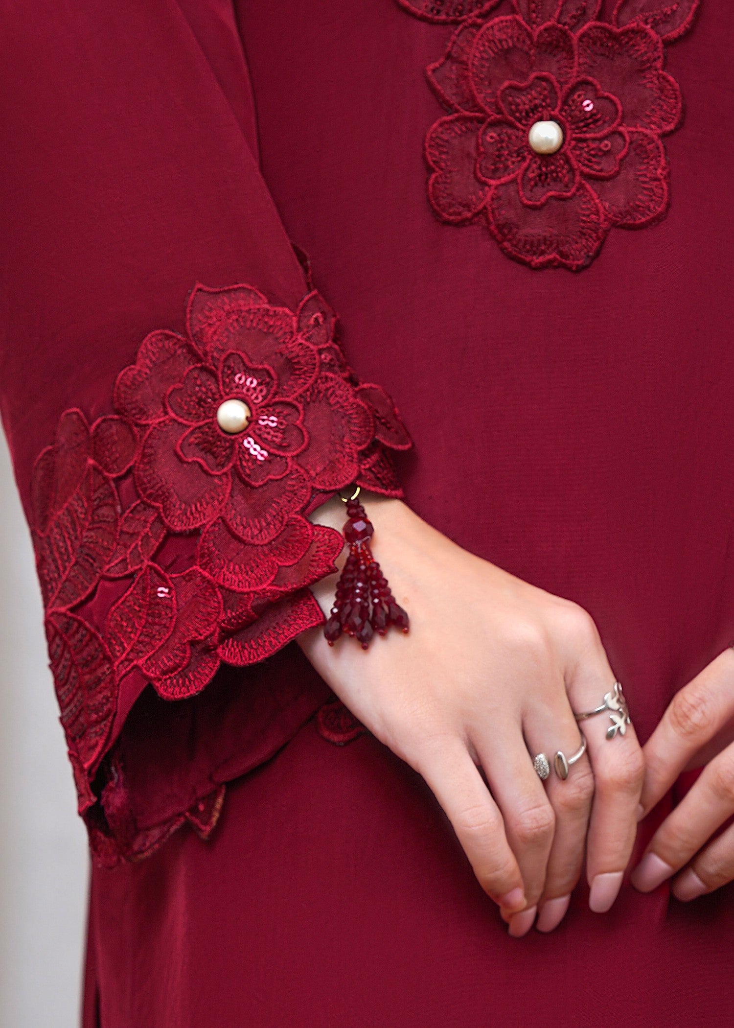 silk Kurta Set in Maroon
