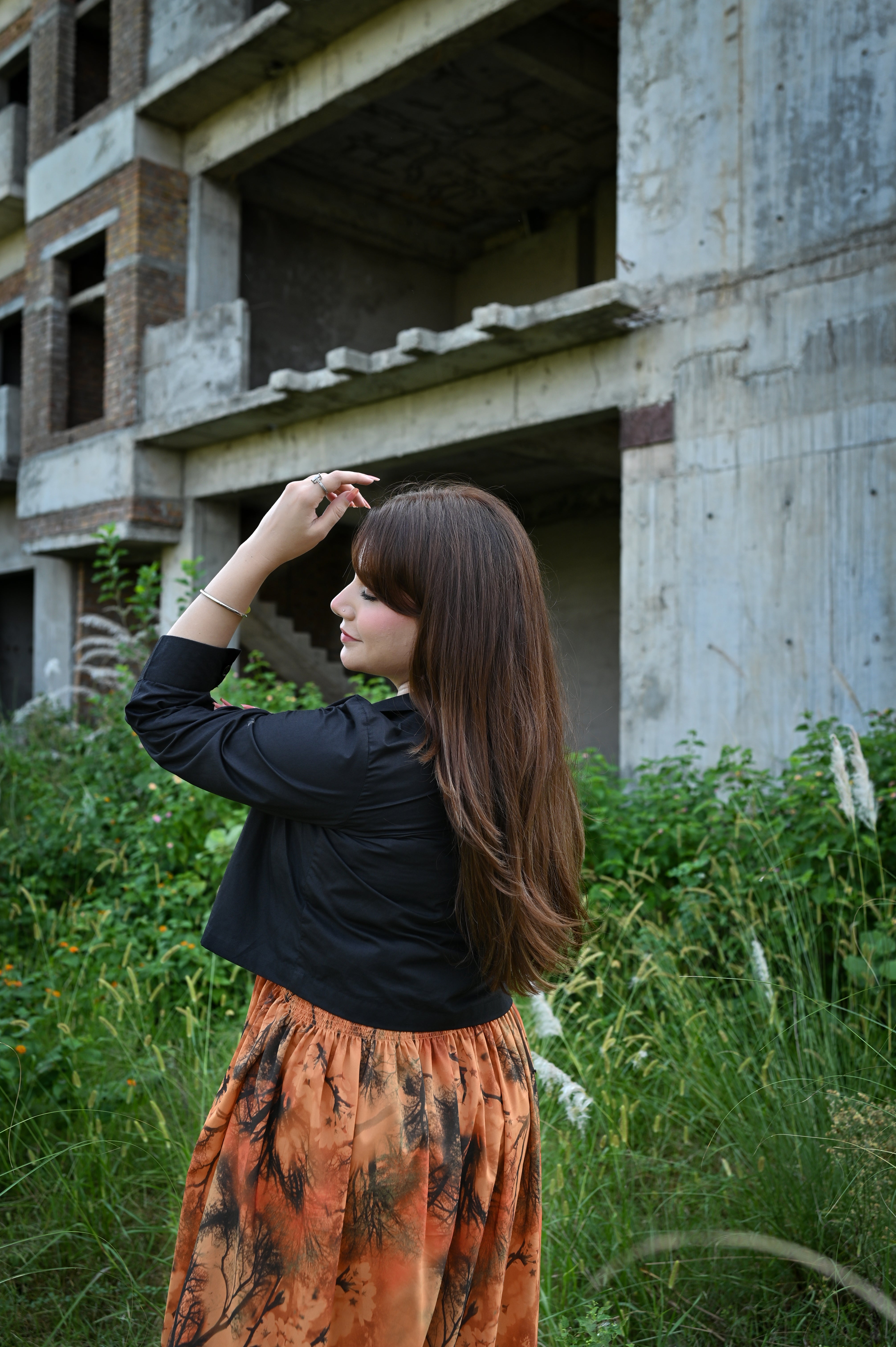 georgette Dress in Hazelwood brown