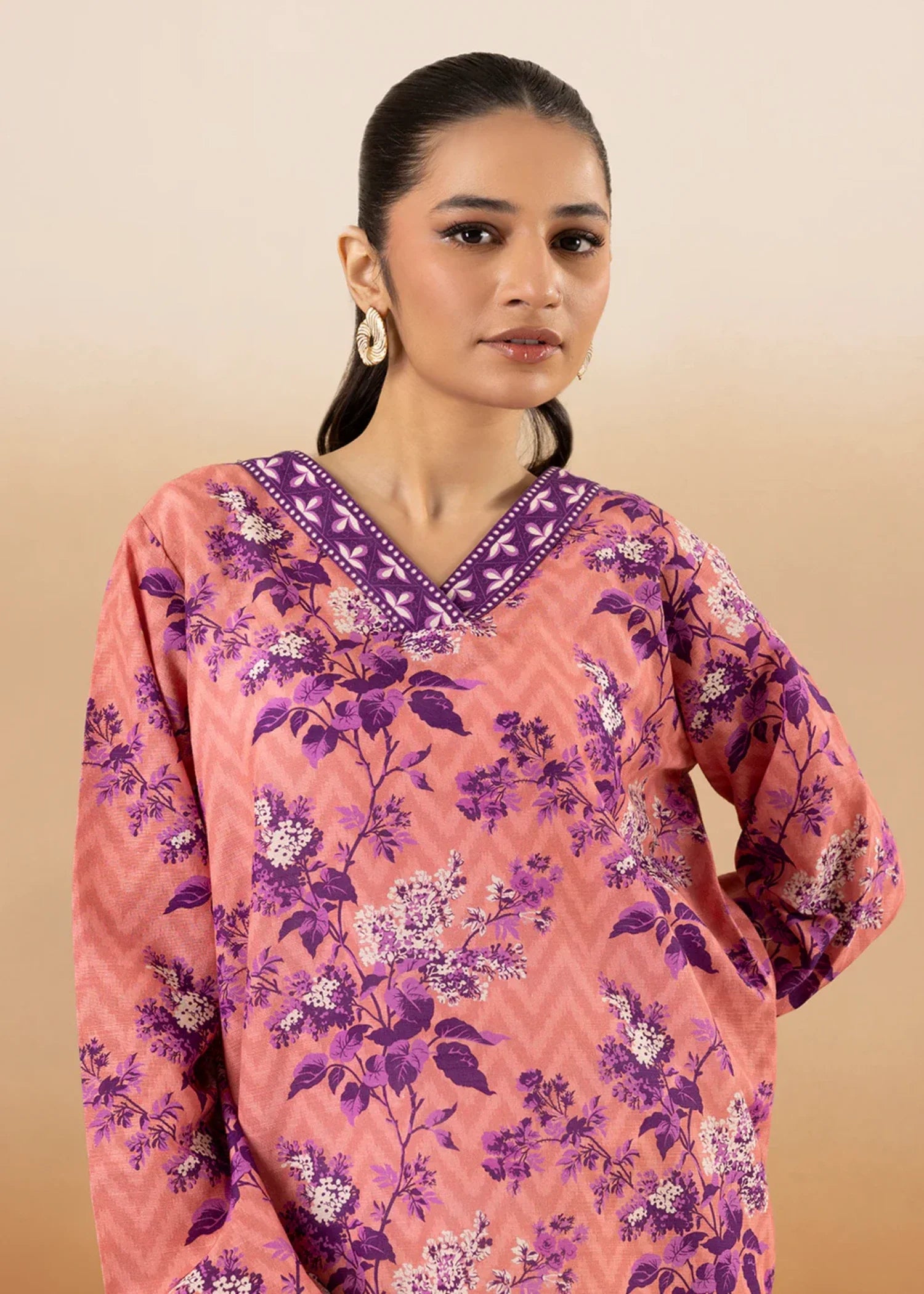 khaddar Kurti in Pink