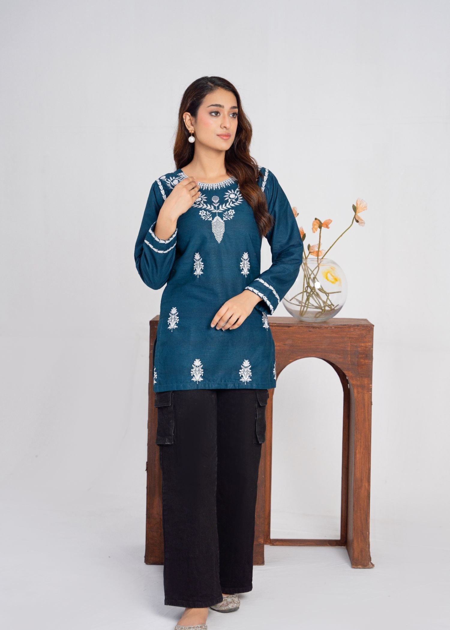 cotton Kurti in Teal