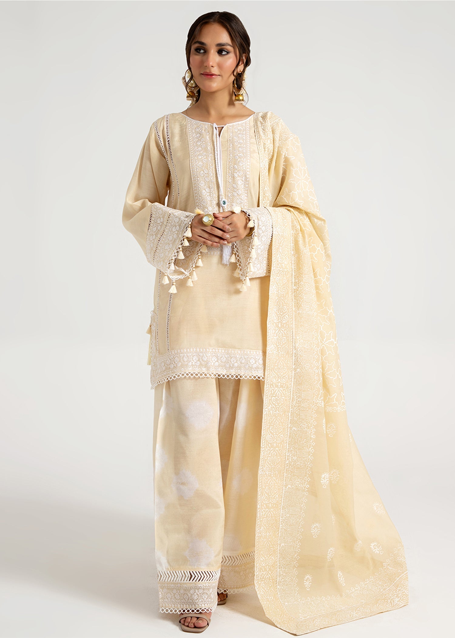 viscose Kurta Set in Beige