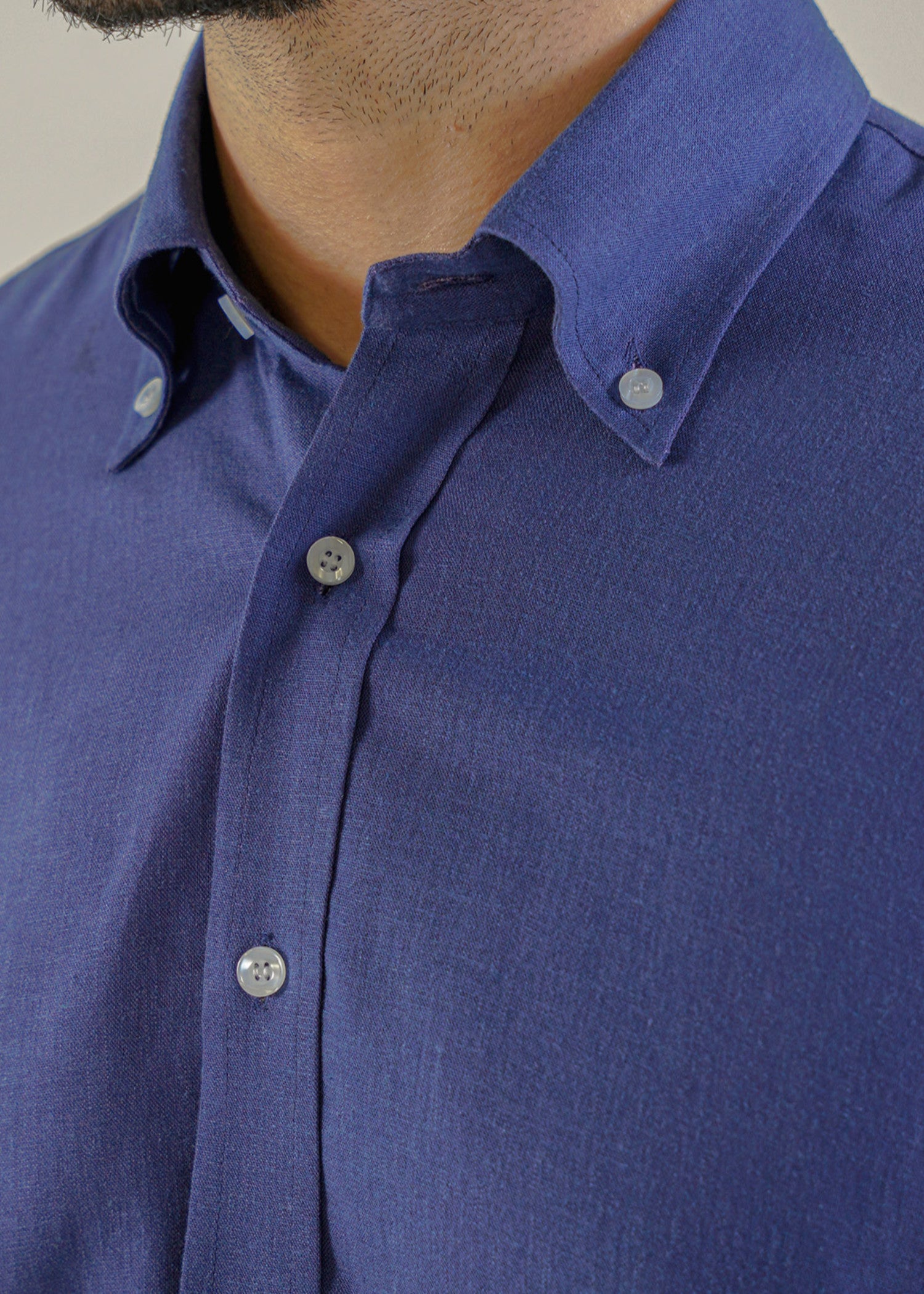 linen Casual Shirt in Royal blue