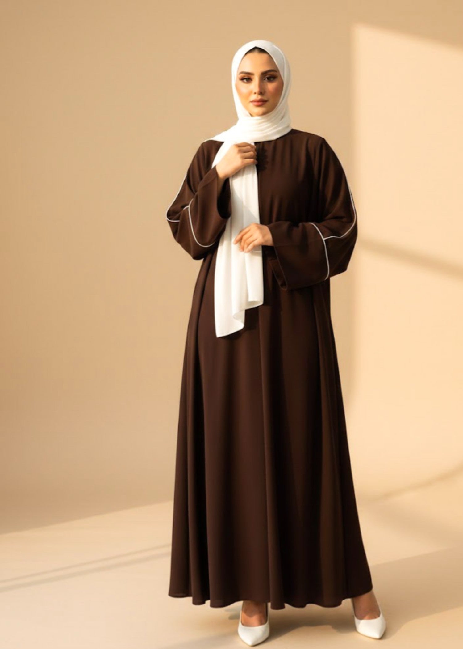 nidha Abaya in Chocolate brown